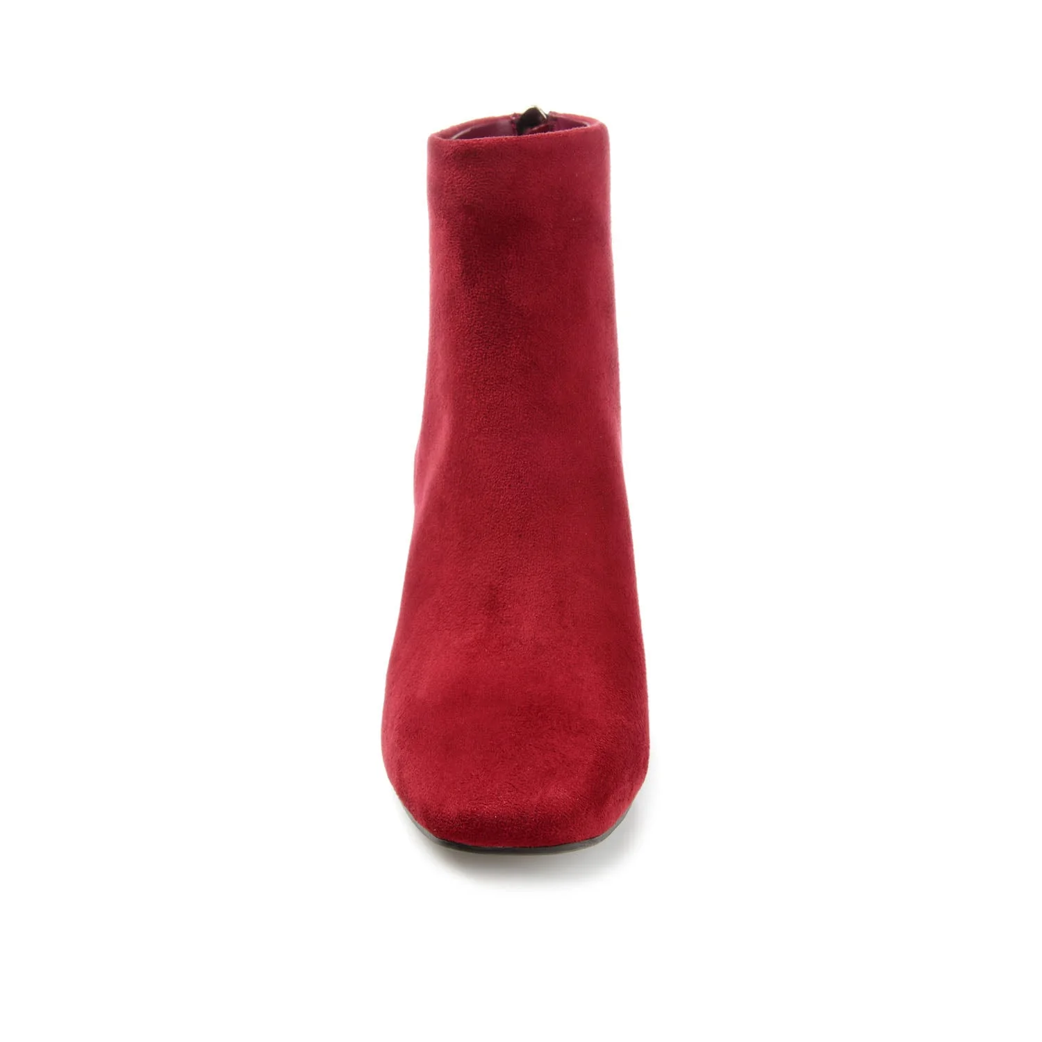 AUDRINA BLOCK HEELED BOOTIES IN VEGAN LEATHER - Red - Image 5