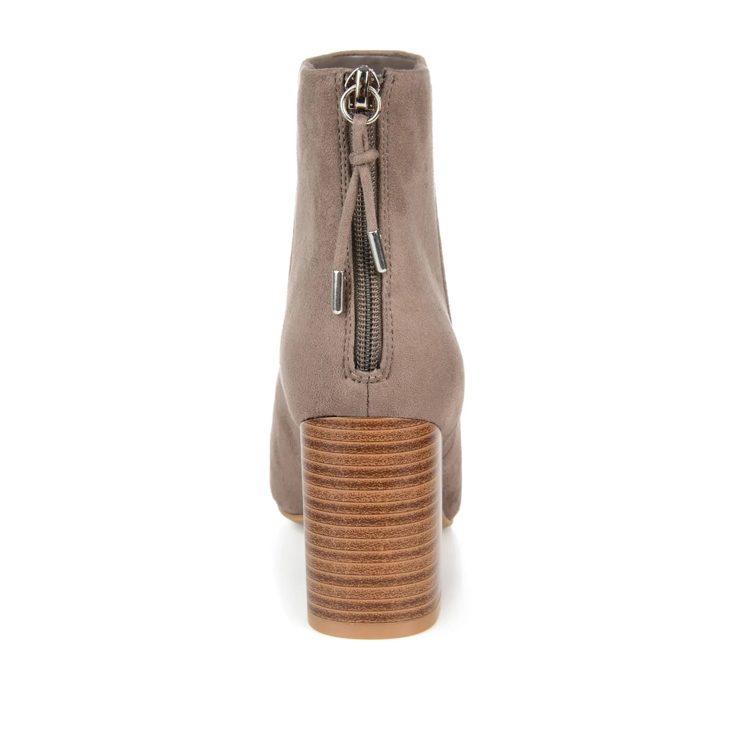 AUDRINA BLOCK HEELED BOOTIES IN VEGAN LEATHER - Taupe - Image 7
