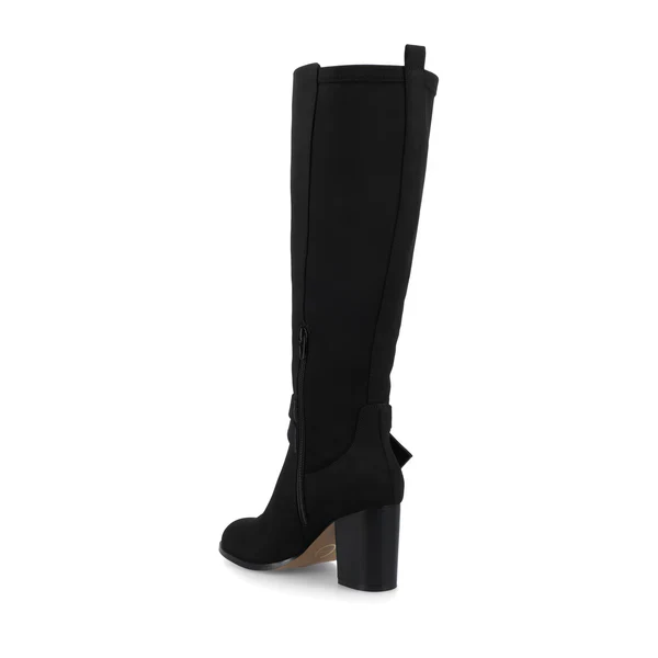 AVALONN KNEE HIGH DRESS BOOTS - Black Suede - Image 3
