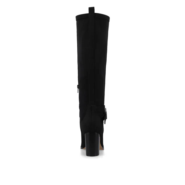 AVALONN KNEE HIGH DRESS BOOTS - Black Suede - Image 4