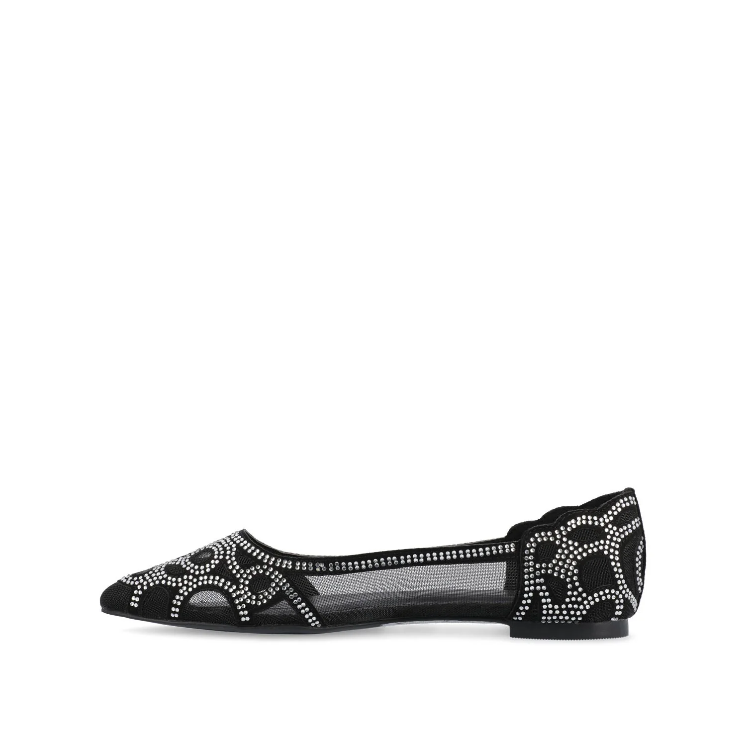 BATAVIA BALLET FLATS IN FAUX SUEDE & MESH - Black Mesh - Image 3