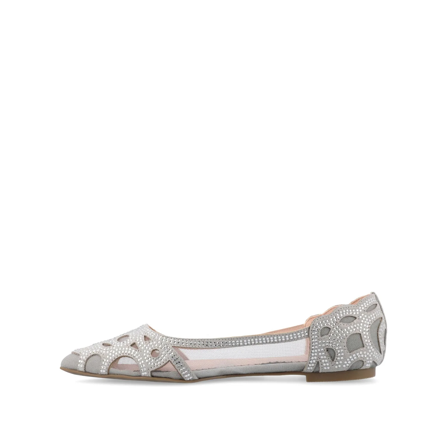 BATAVIA BALLET FLATS IN FAUX SUEDE & MESH - Grey Mesh - Image 3