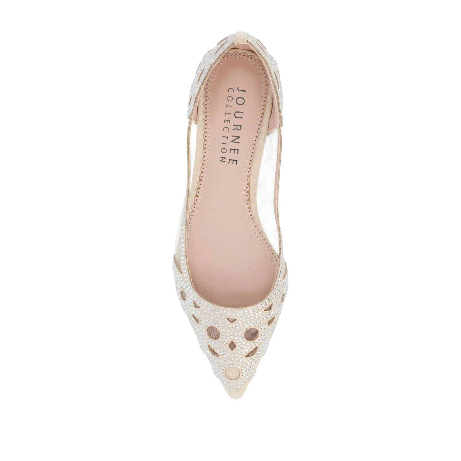 BATAVIA BALLET FLATS IN FAUX SUEDE & MESH - Nude Mesh - Image 6