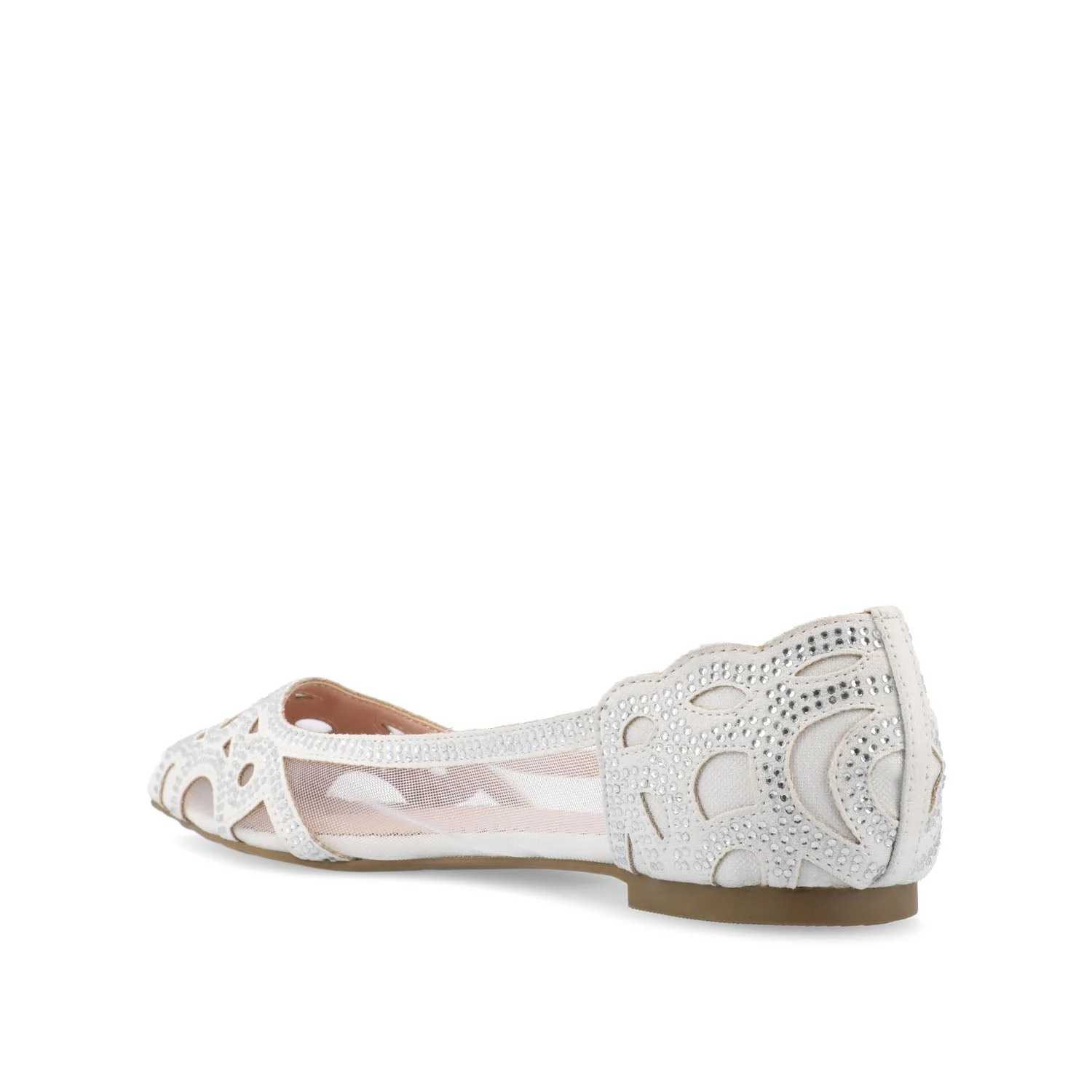 BATAVIA BALLET FLATS IN FAUX SUEDE & MESH - White Mesh - Image 4