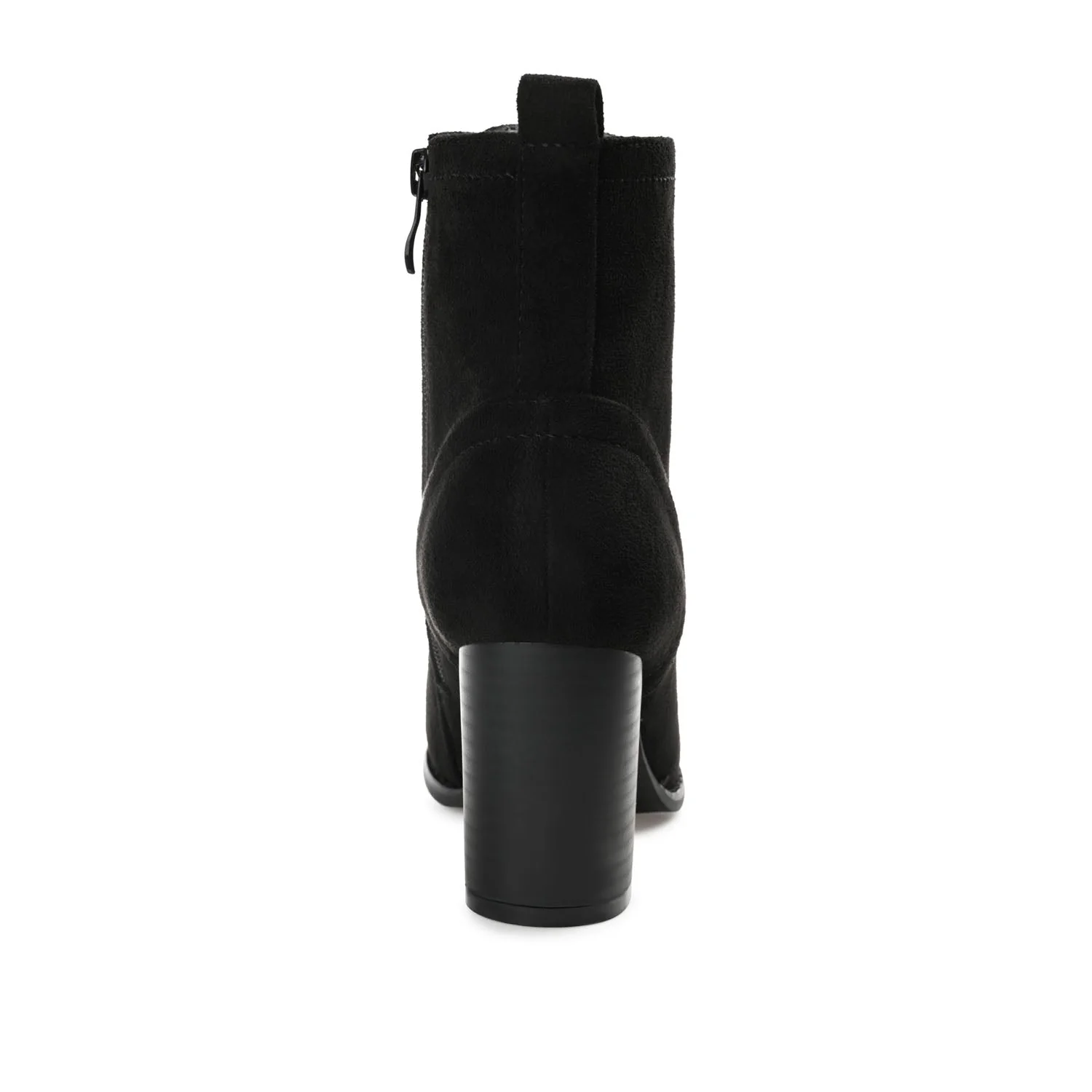 BAYLOR LACE-UP BOOTIES IN FAUX SUEDE - Black Faux Suede - Image 7