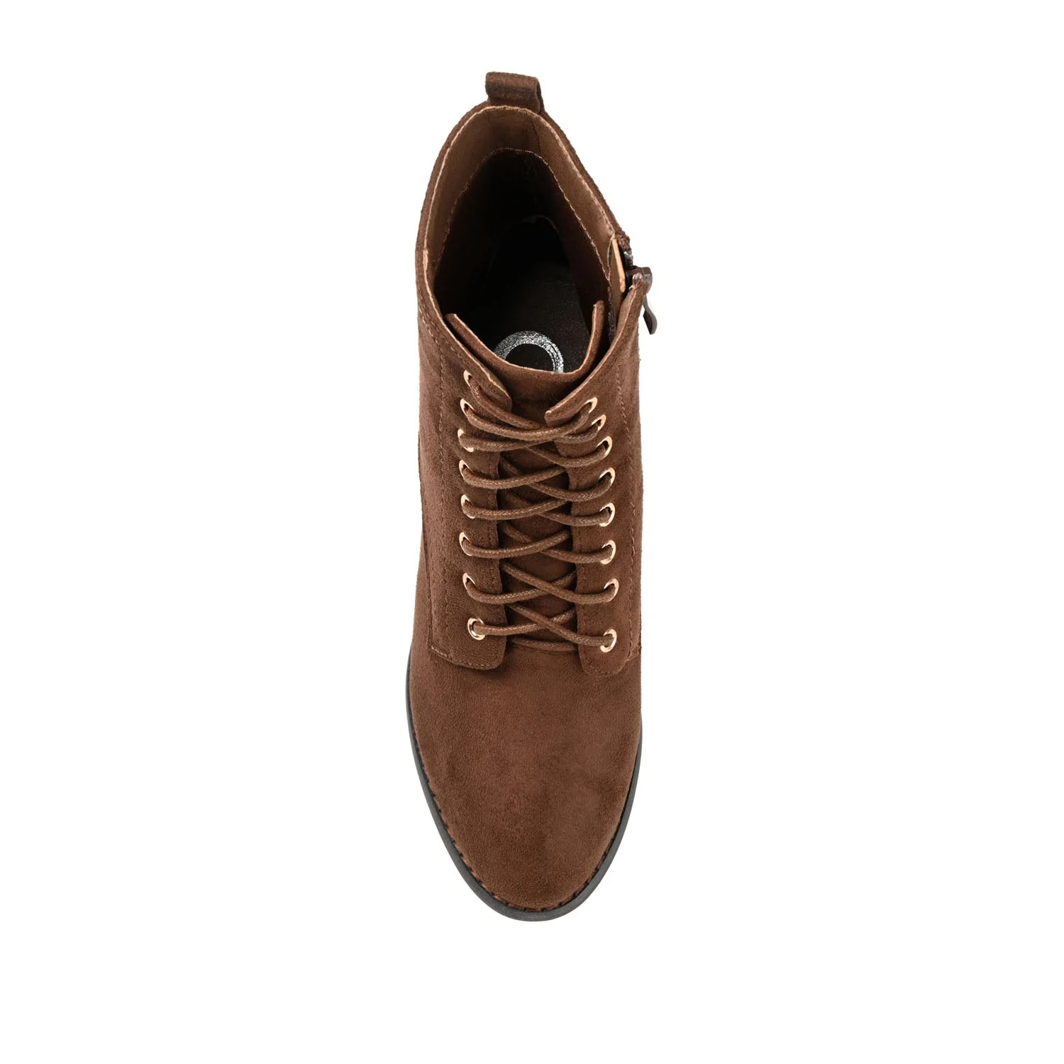 BAYLOR LACE-UP BOOTIES IN FAUX SUEDE - Brown Faux Suede - Image 6