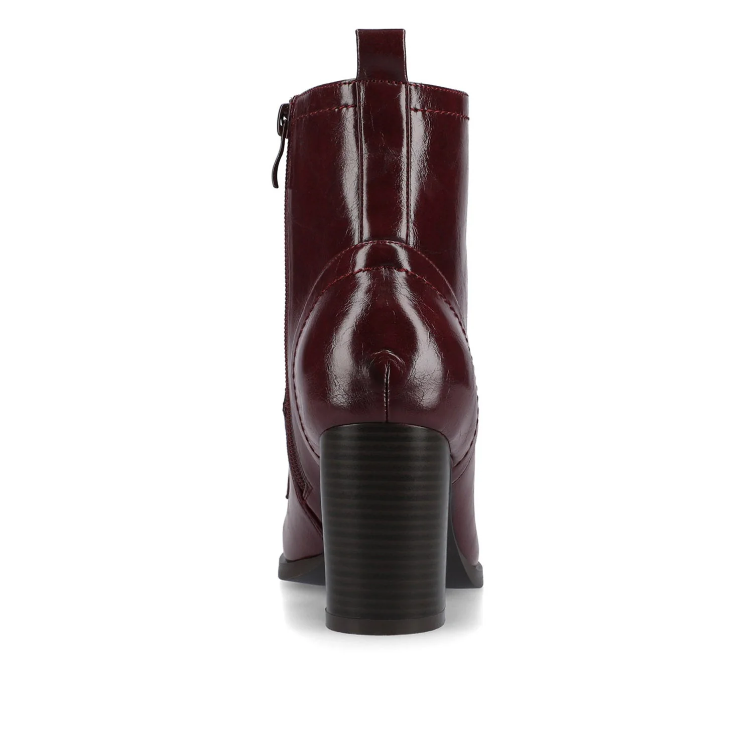 BAYLOR VEGAN LEATHER LACE-UP BOOTIES IN WIDE - Oxblood Patent - Image 8