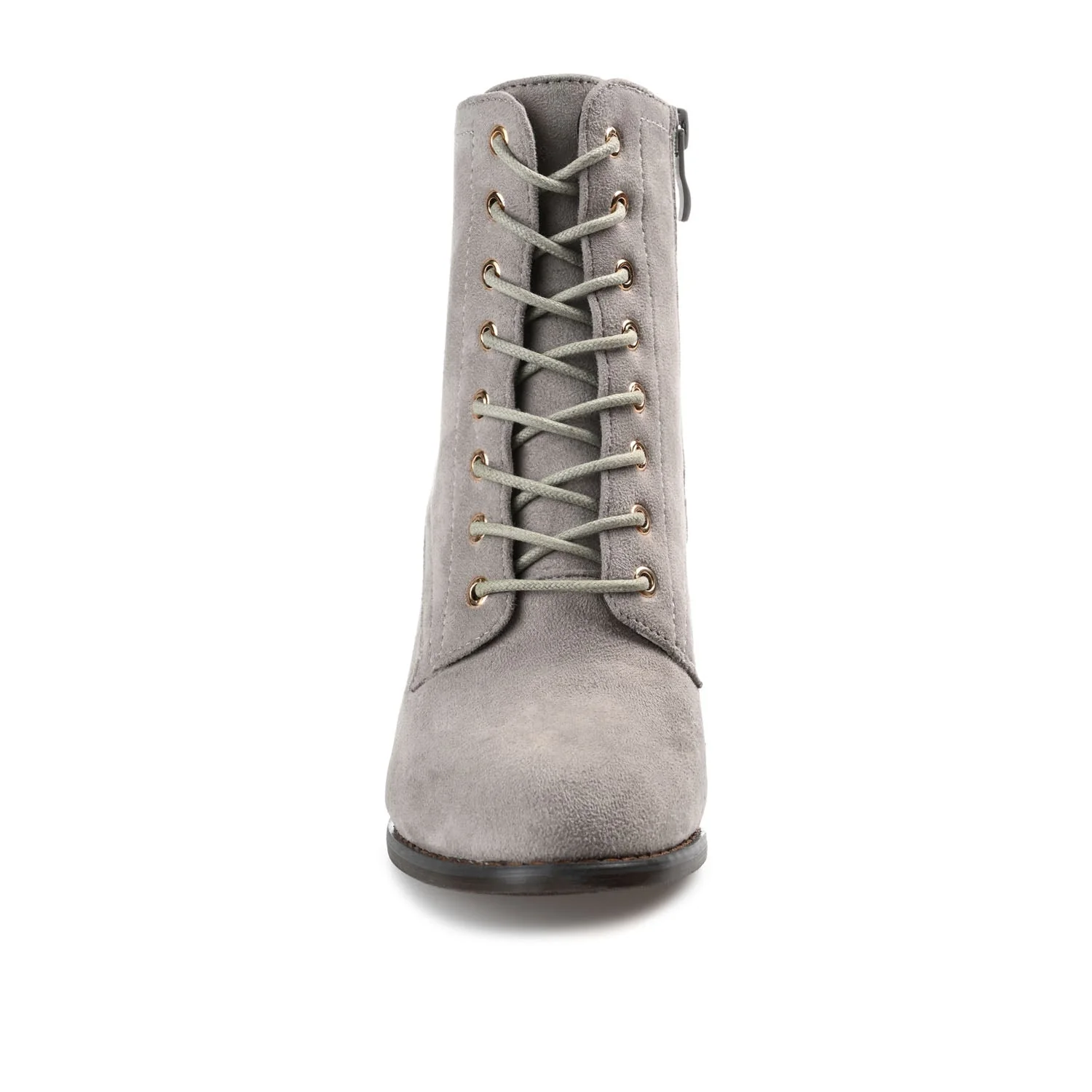BAYLOR LACE-UP BOOTIES IN FAUX SUEDE - Grey Faux Suede - Image 5