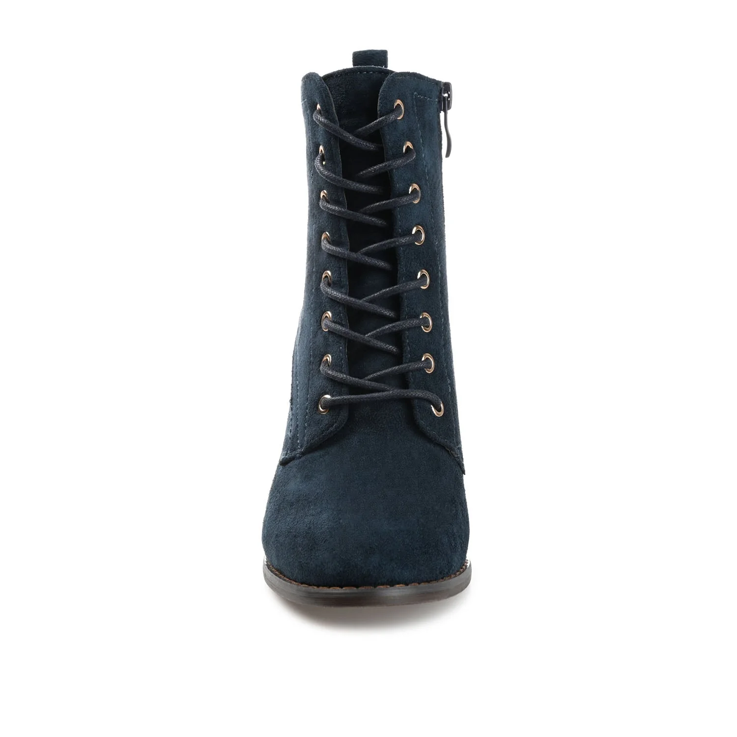 BAYLOR LACE-UP BOOTIES IN FAUX SUEDE - Navy Faux Suede - Image 5