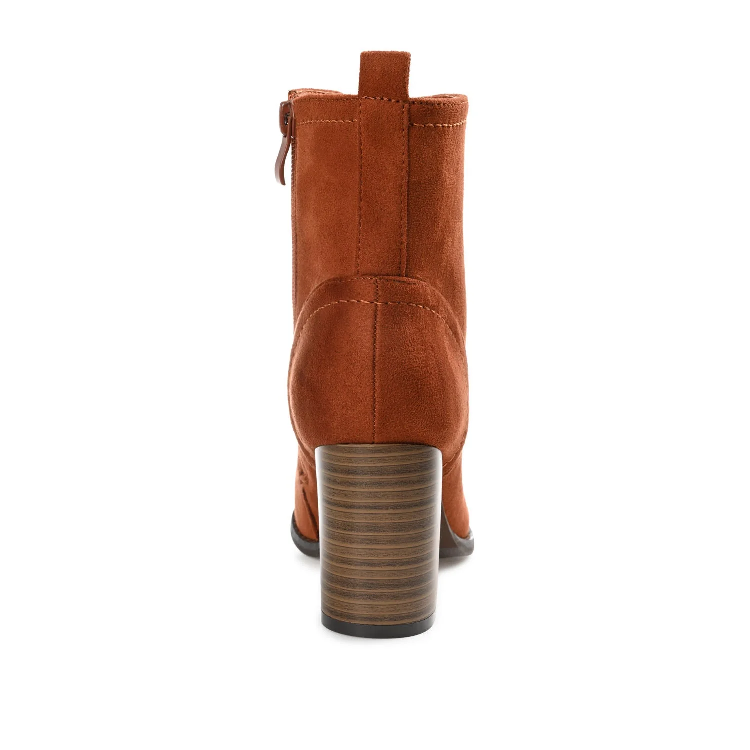 BAYLOR LACE-UP BOOTIES IN FAUX SUEDE - Rust Faux Suede - Image 6