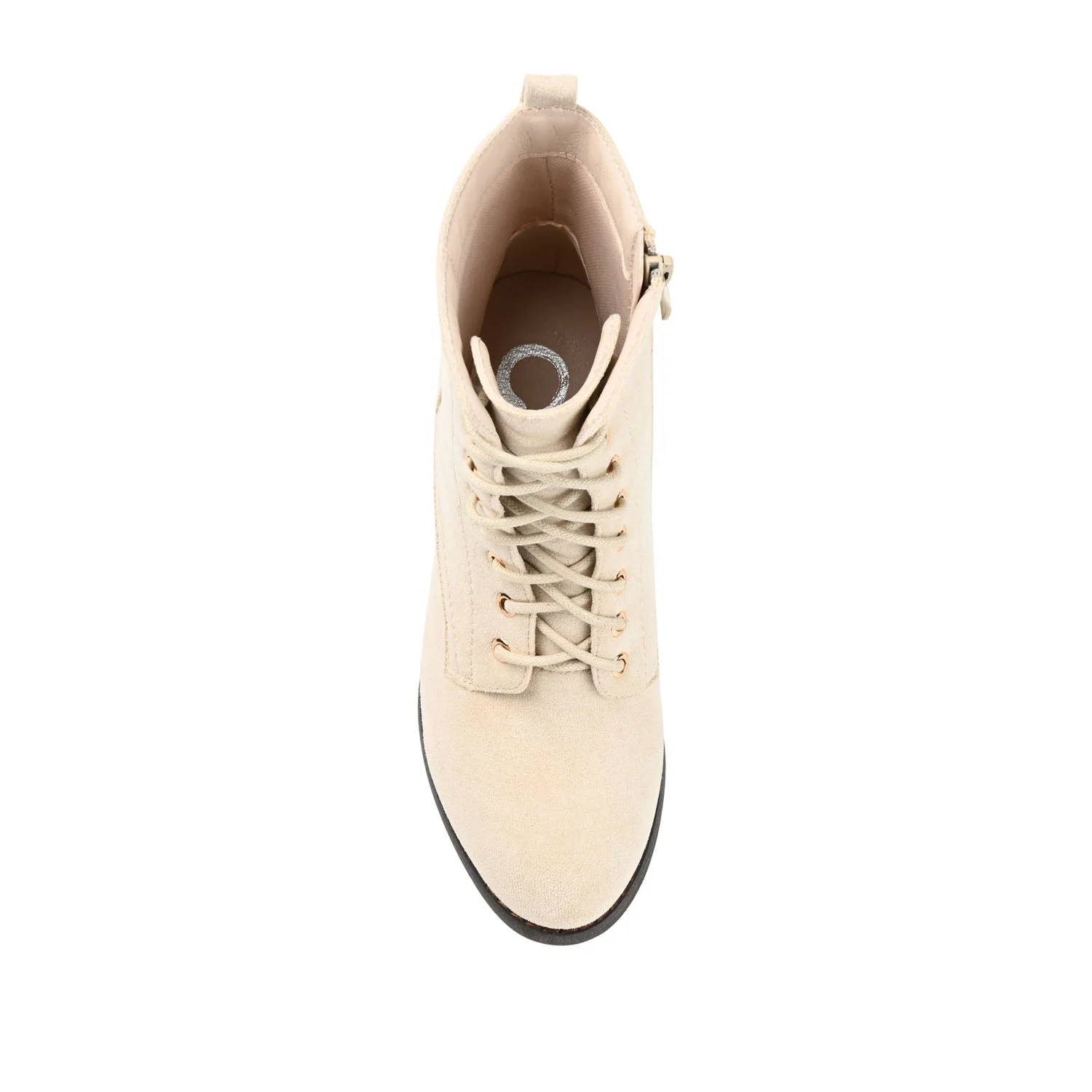 BAYLOR LACE-UP BOOTIES IN WIDE - Bone Faux Suede - Image 8