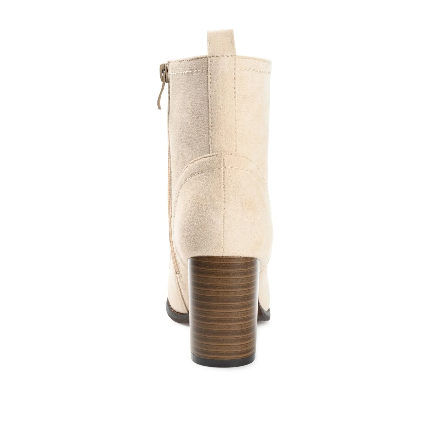 BAYLOR LACE-UP BOOTIES IN WIDE - Bone Faux Suede - Image 9