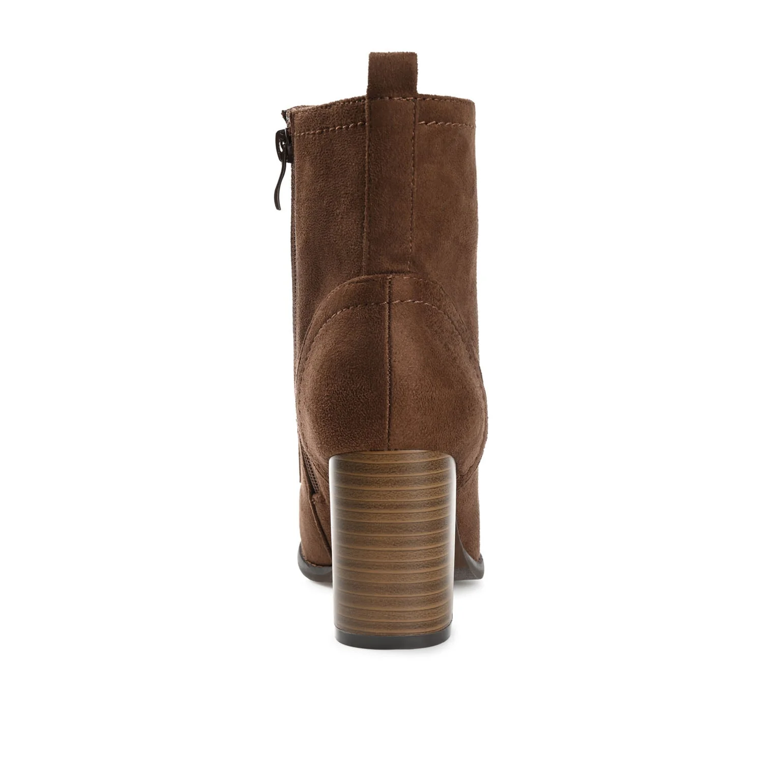 BAYLOR LACE-UP BOOTIES IN WIDE - Brown Faux Suede - Image 7