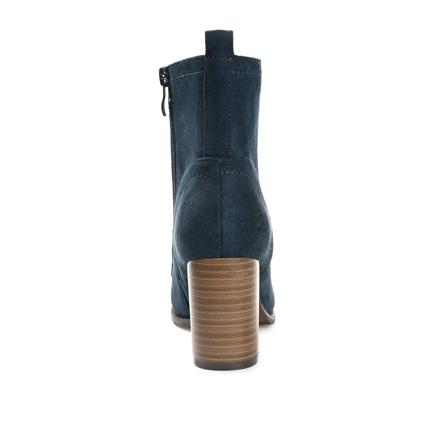 BAYLOR LACE-UP BOOTIES IN WIDE - Navy Faux Suede - Image 7