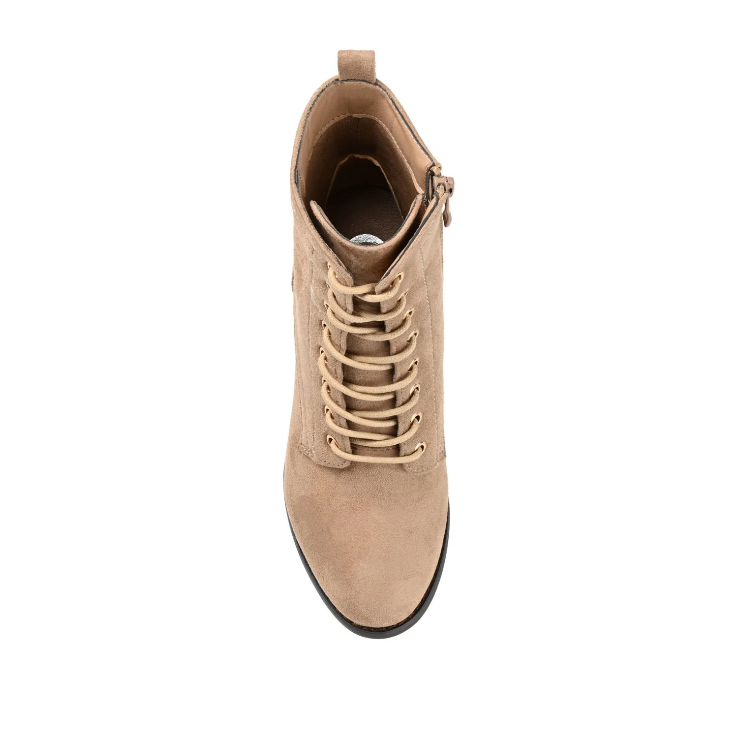 BAYLOR LACE-UP BOOTIES IN WIDE - Taupe Suede - Image 6