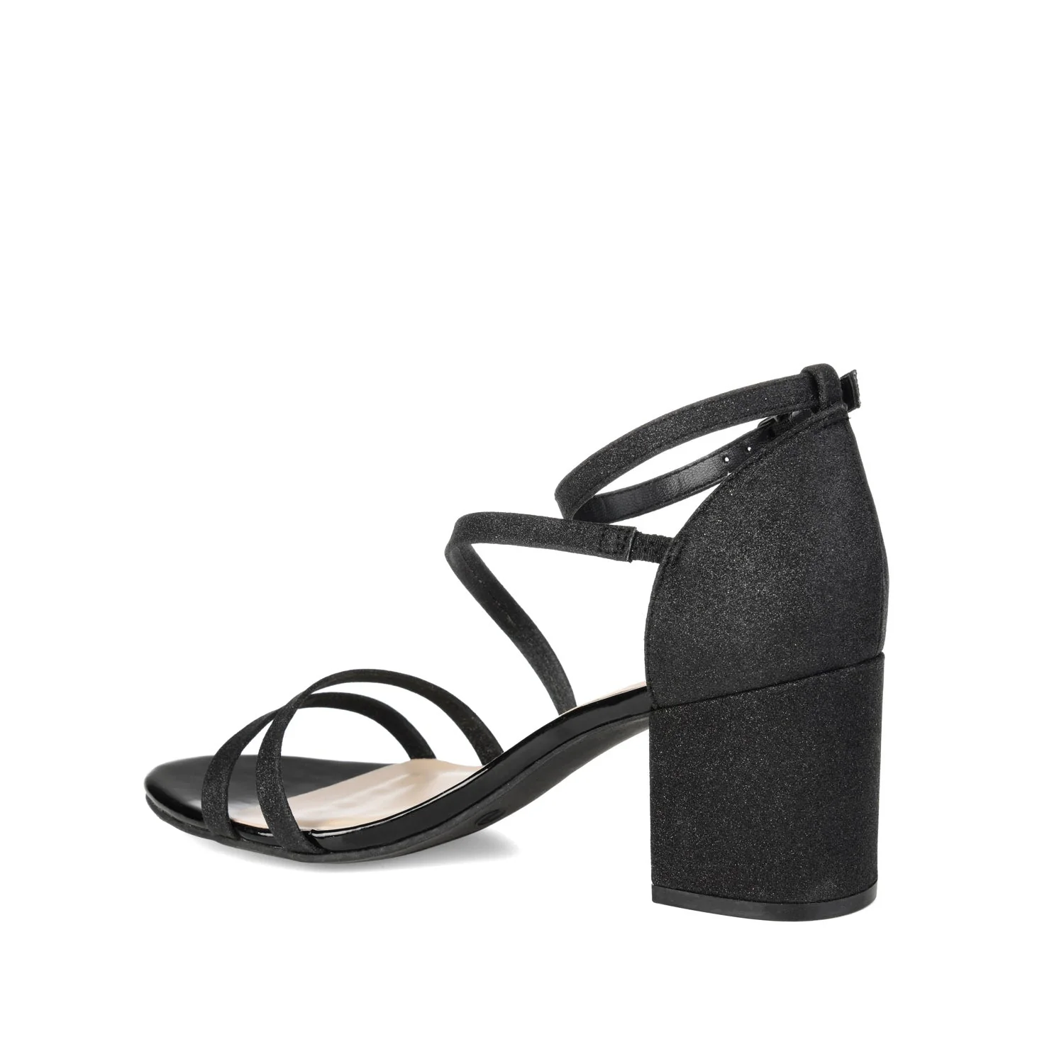 BELLA STRAPPY HEELS IN GLITTER - Black Glitter - Image 4
