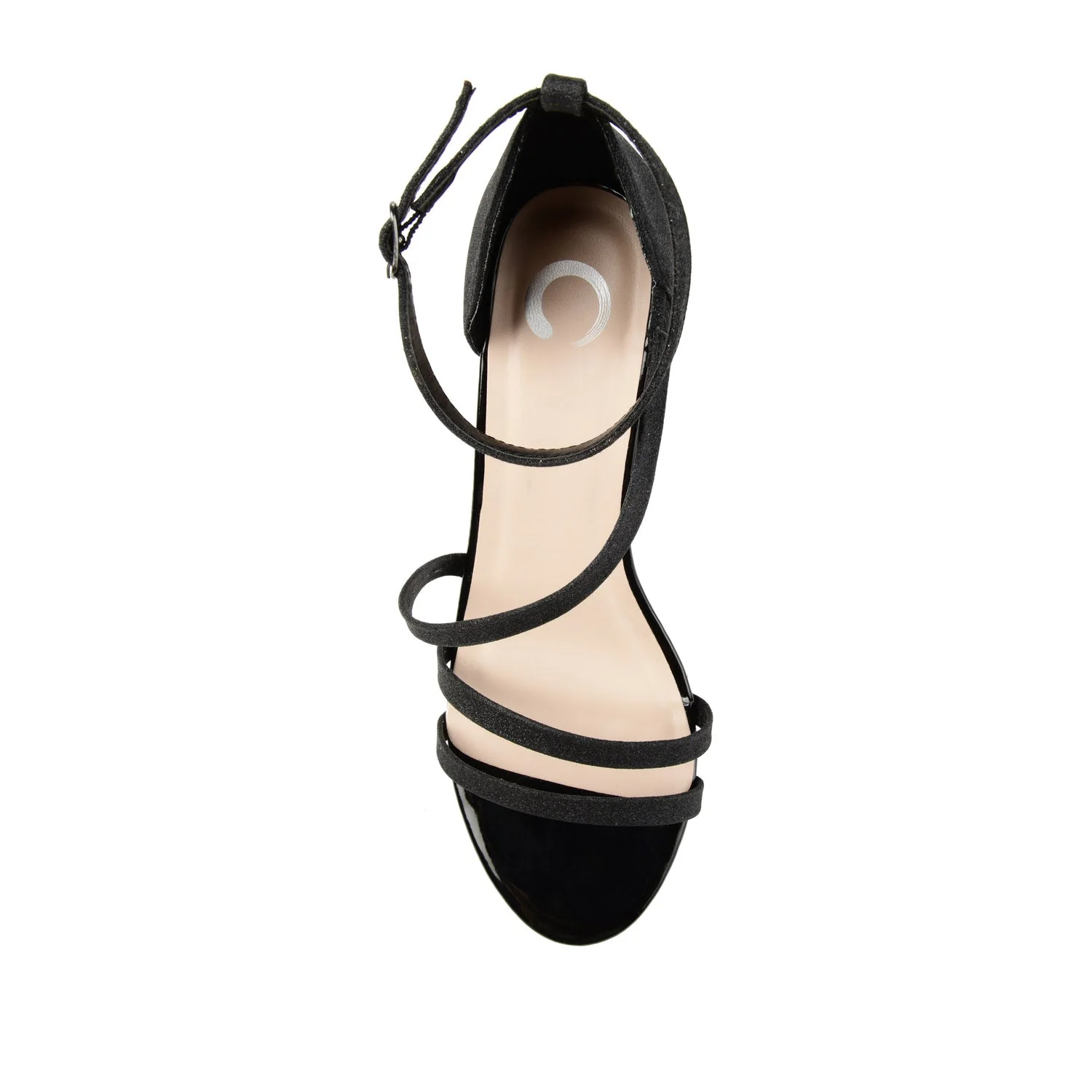 BELLA STRAPPY HEELS IN GLITTER - Black Glitter - Image 6