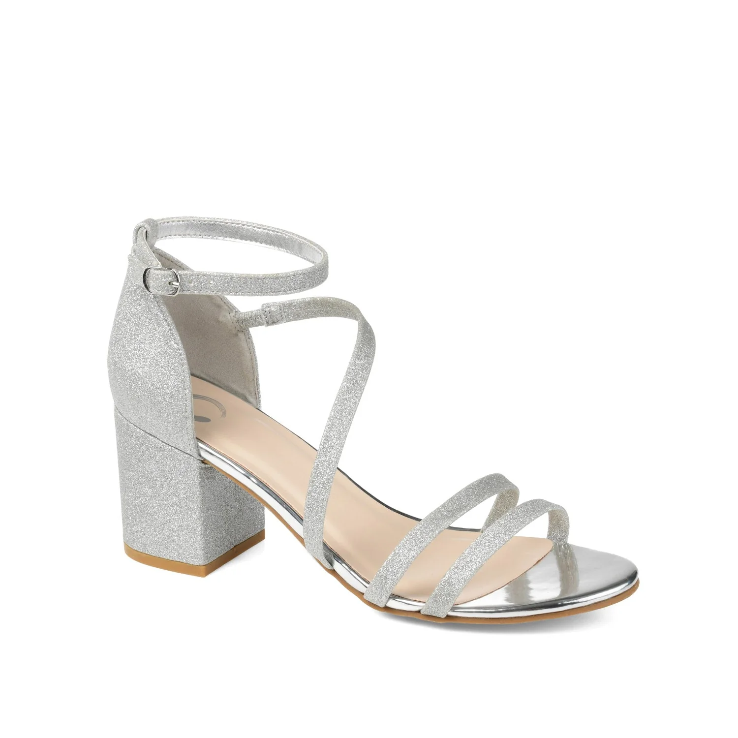 BELLA STRAPPY HEELS IN GLITTER - Silver Glitter - Image 2
