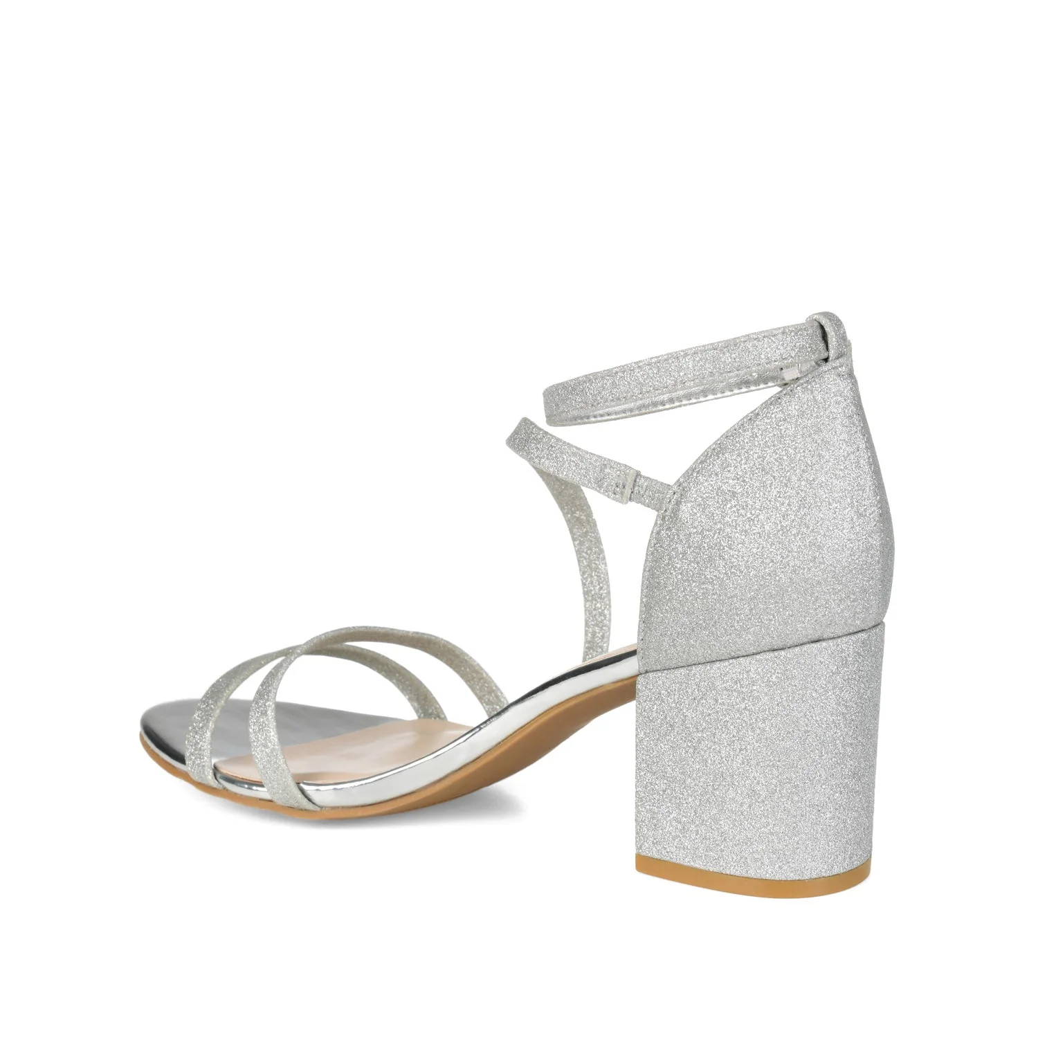 BELLA STRAPPY HEELS IN GLITTER - Silver Glitter - Image 4