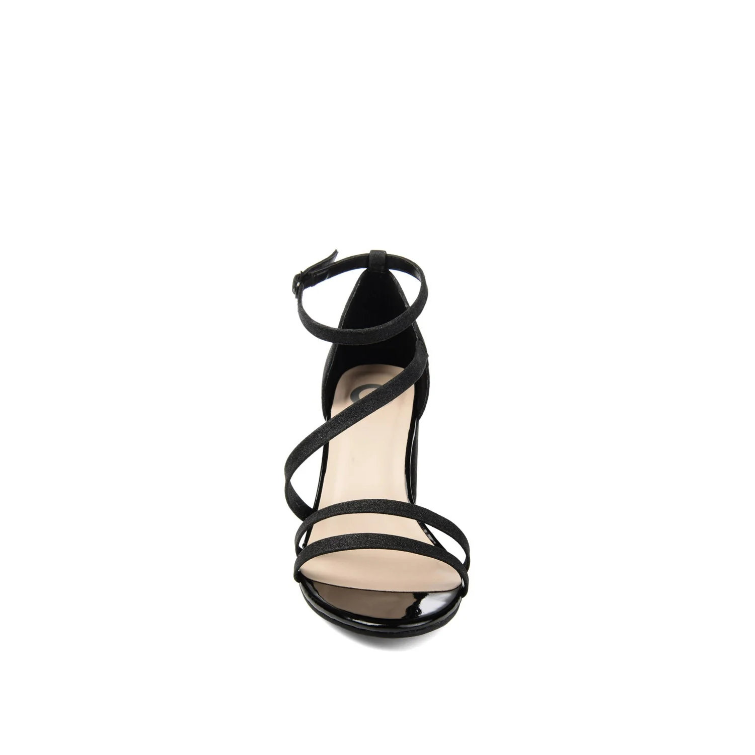 BELLA GLITTERED STRAPPY HEELS IN WIDE - Black Glitter - Image 5