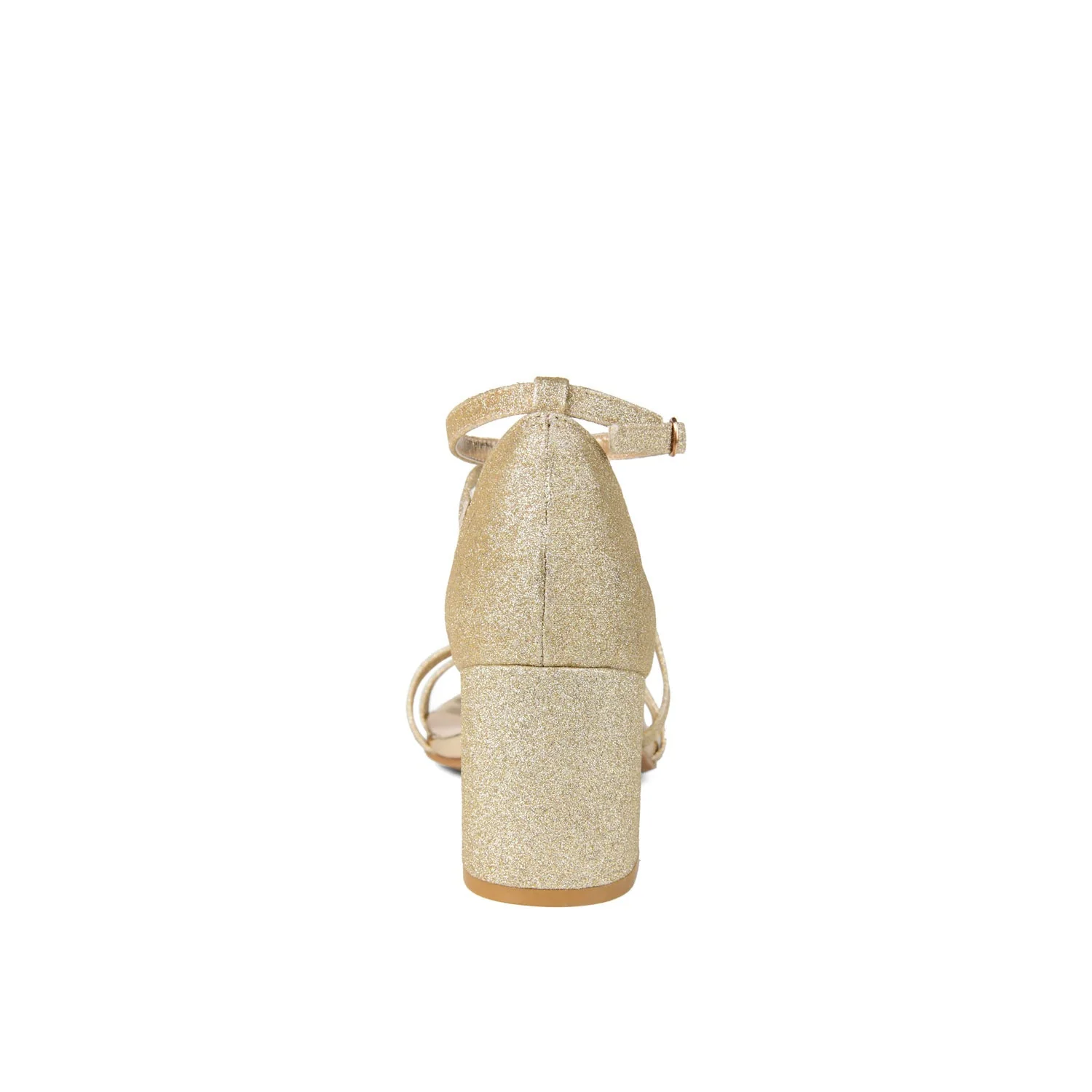 BELLA GLITTERED STRAPPY HEELS IN WIDE - Gold Glitter - Image 7