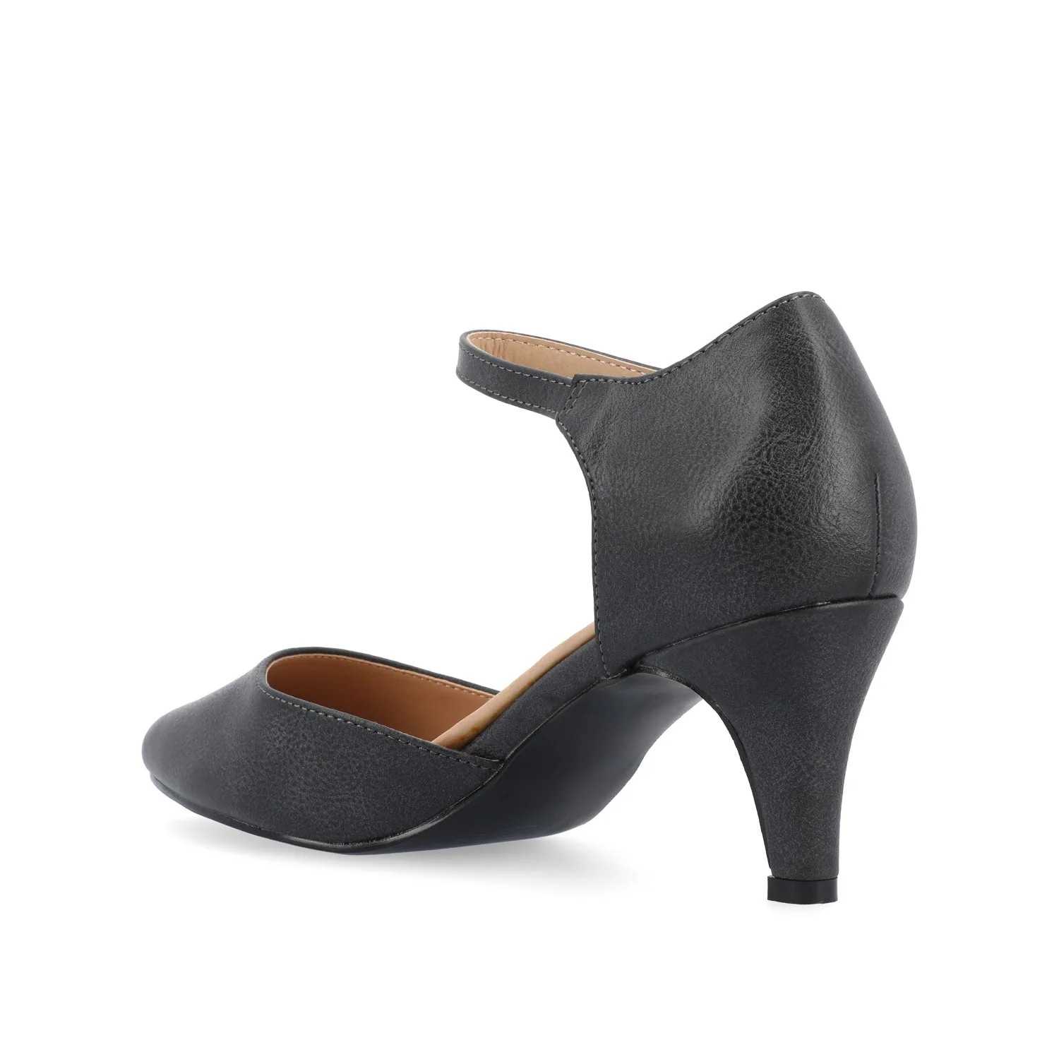 BETTIE D'ORSAY PUMP HEELS IN WIDE - Grey PU - Image 3