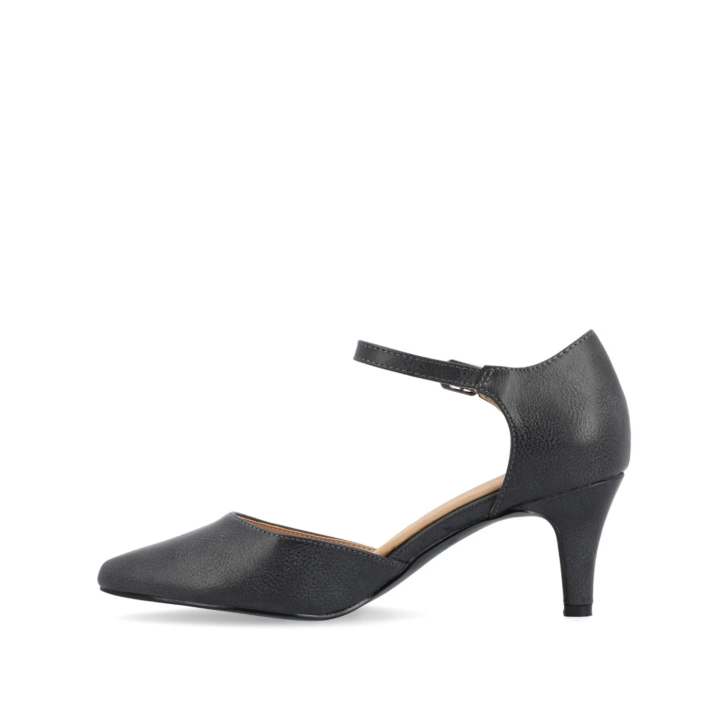 BETTIE D'ORSAY PUMP HEELS IN WIDE - Grey PU - Image 4