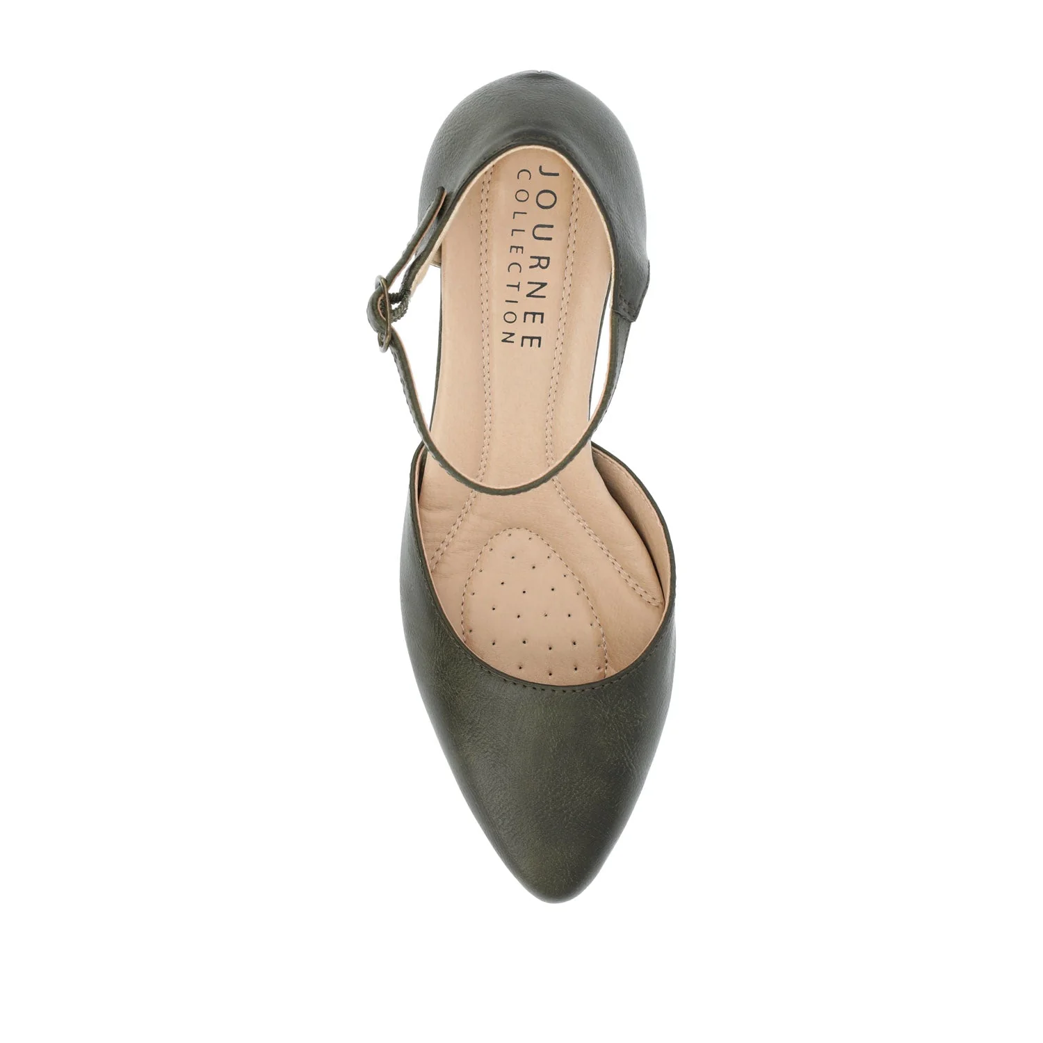 BETTIE D'ORSAY PUMP HEELS IN WIDE - Olive PU - Image 5