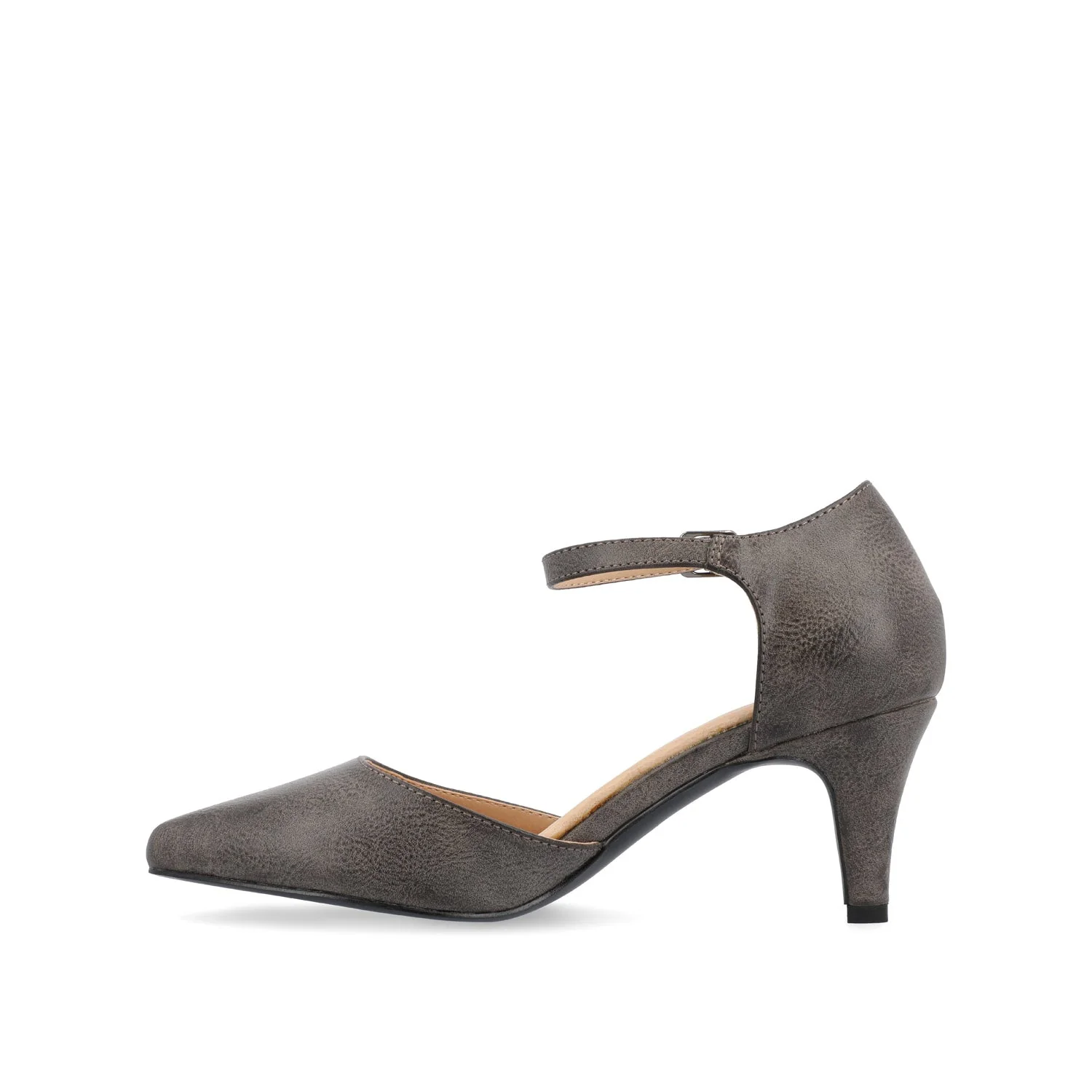 BETTIE D'ORSAY PUMP HEELS IN WIDE - Taupe PU - Image 2