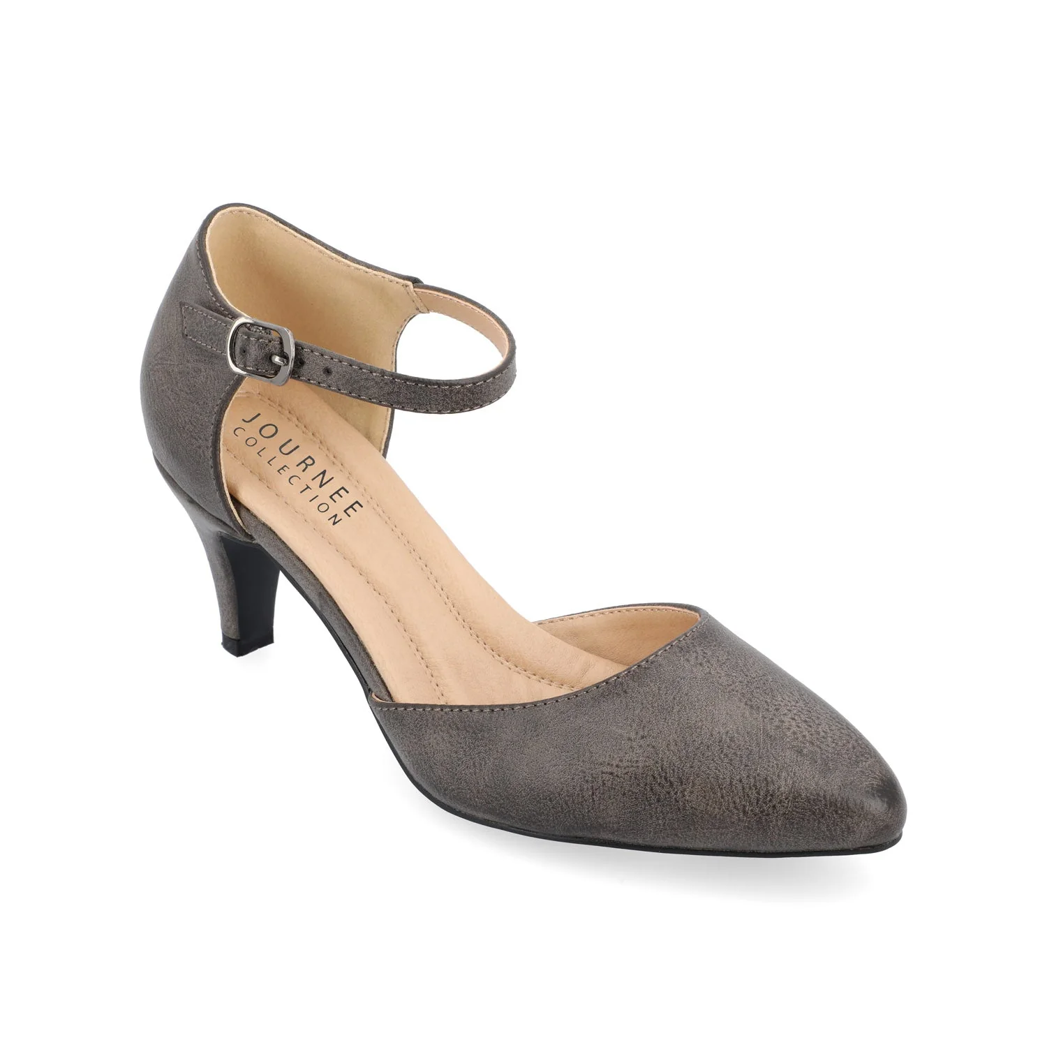 BETTIE D'ORSAY PUMP HEELS IN WIDE - Taupe PU - Image 5
