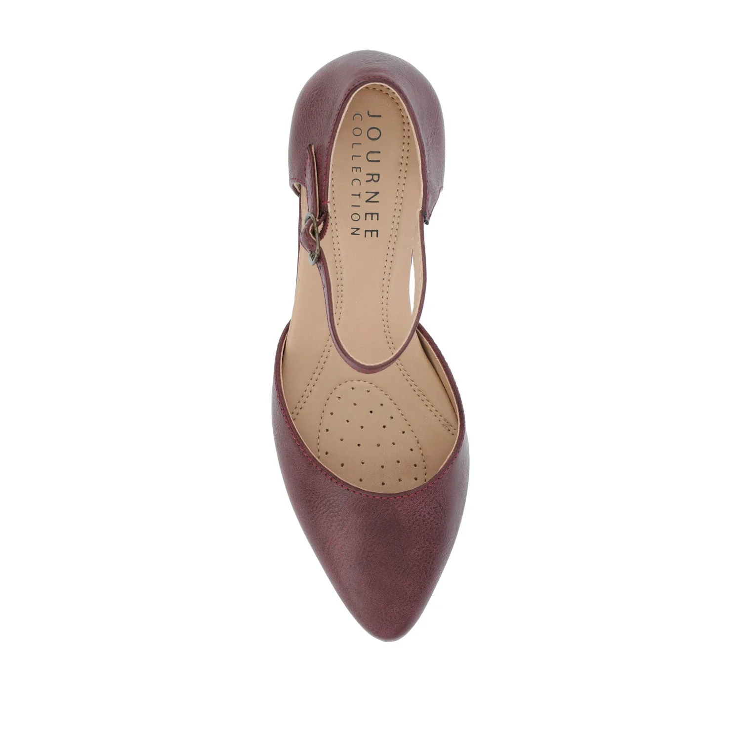 BETTIE D'ORSAY PUMP HEELS IN WIDE - Wine PU - Image 6