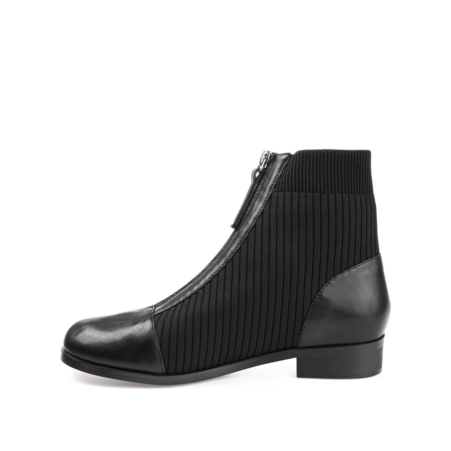 BEXLIE ZIP-UP BOOTIES IN KNIT FABRIC - Black - Image 3