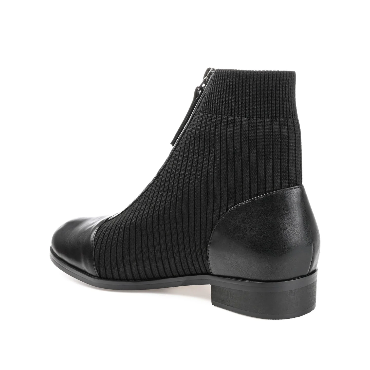 BEXLIE ZIP-UP BOOTIES IN KNIT FABRIC - Black - Image 4