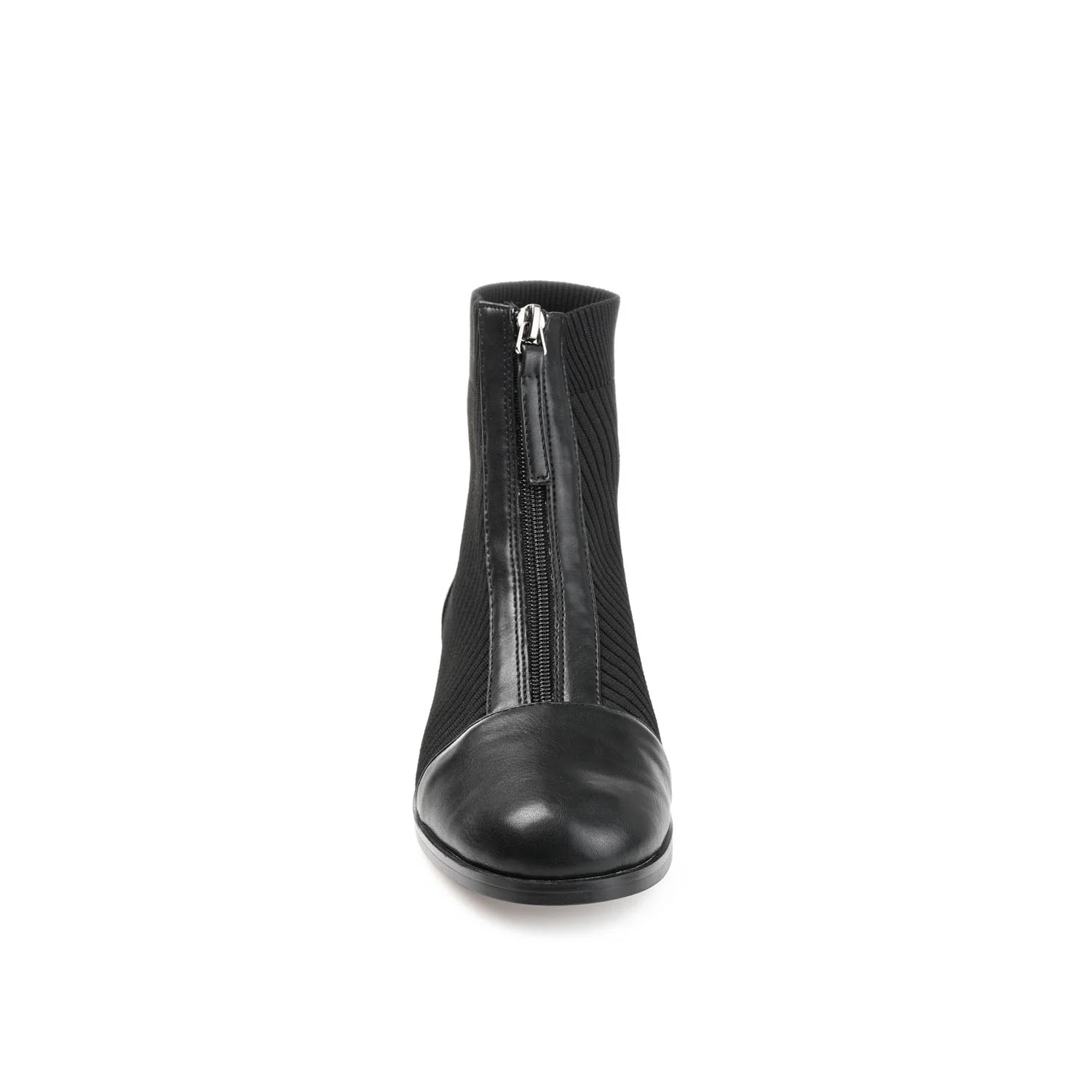 BEXLIE ZIP-UP BOOTIES IN KNIT FABRIC - Black - Image 5
