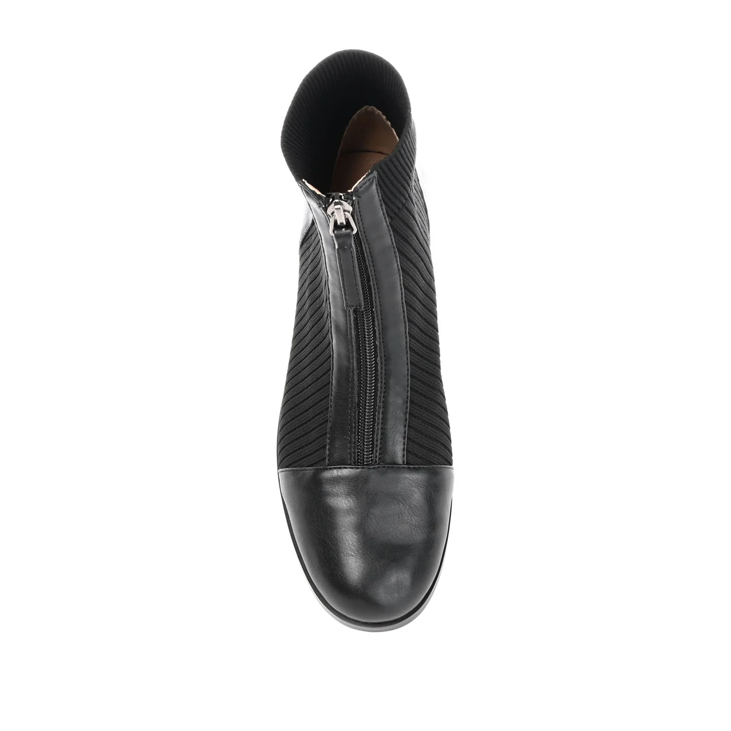 BEXLIE ZIP-UP BOOTIES IN KNIT FABRIC - Black - Image 6
