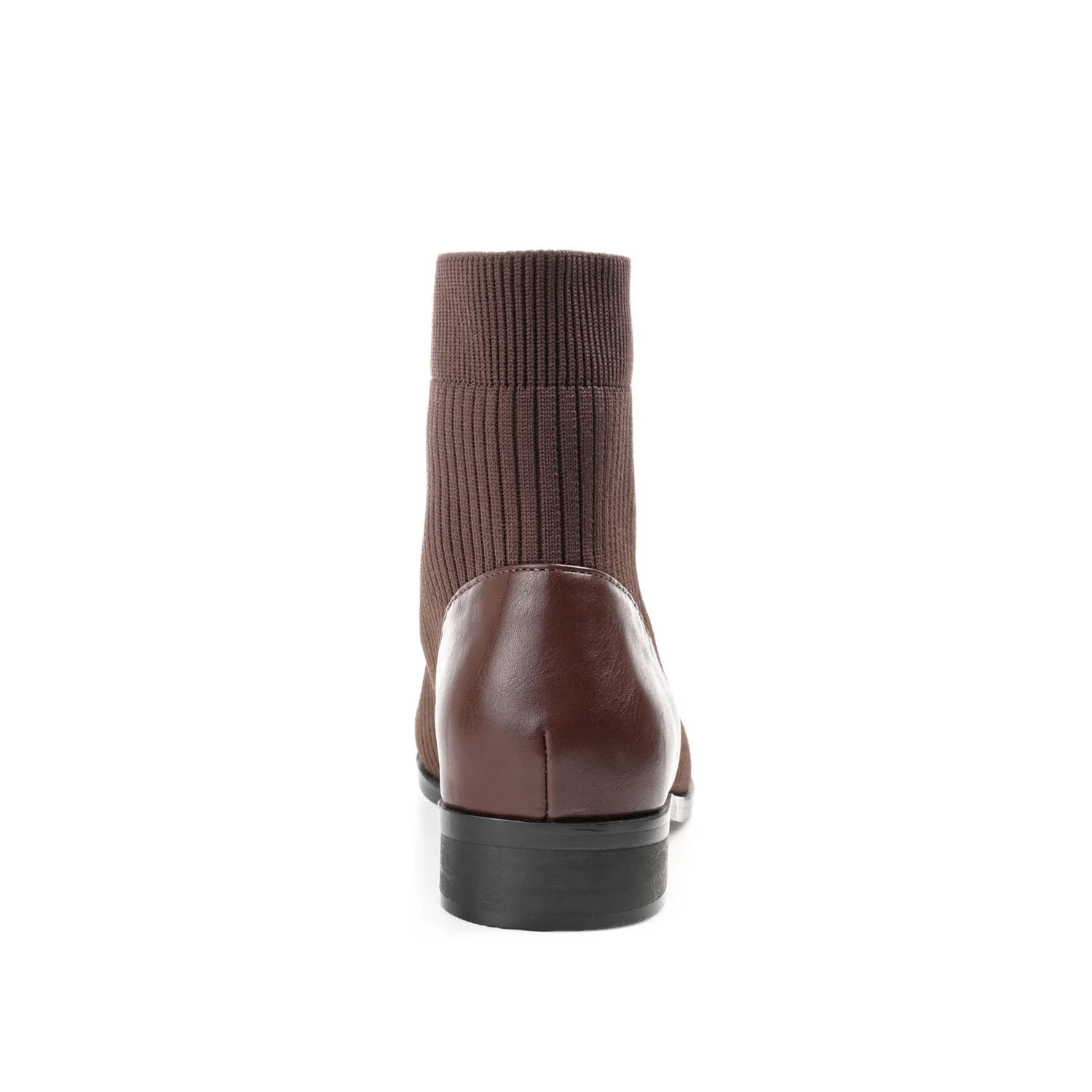 BEXLIE ZIP-UP BOOTIES IN KNIT FABRIC - Brown - Image 7