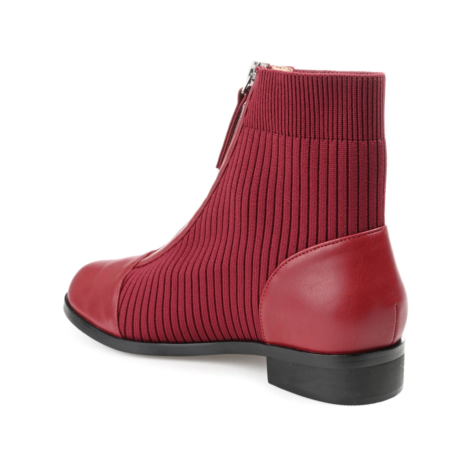 BEXLIE ZIP-UP BOOTIES IN KNIT FABRIC - Red - Image 5