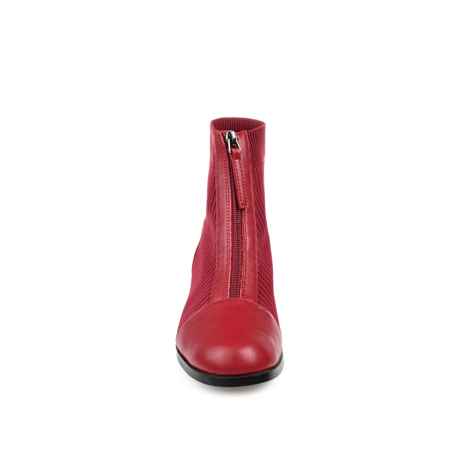 BEXLIE ZIP-UP BOOTIES IN KNIT FABRIC - Red - Image 6