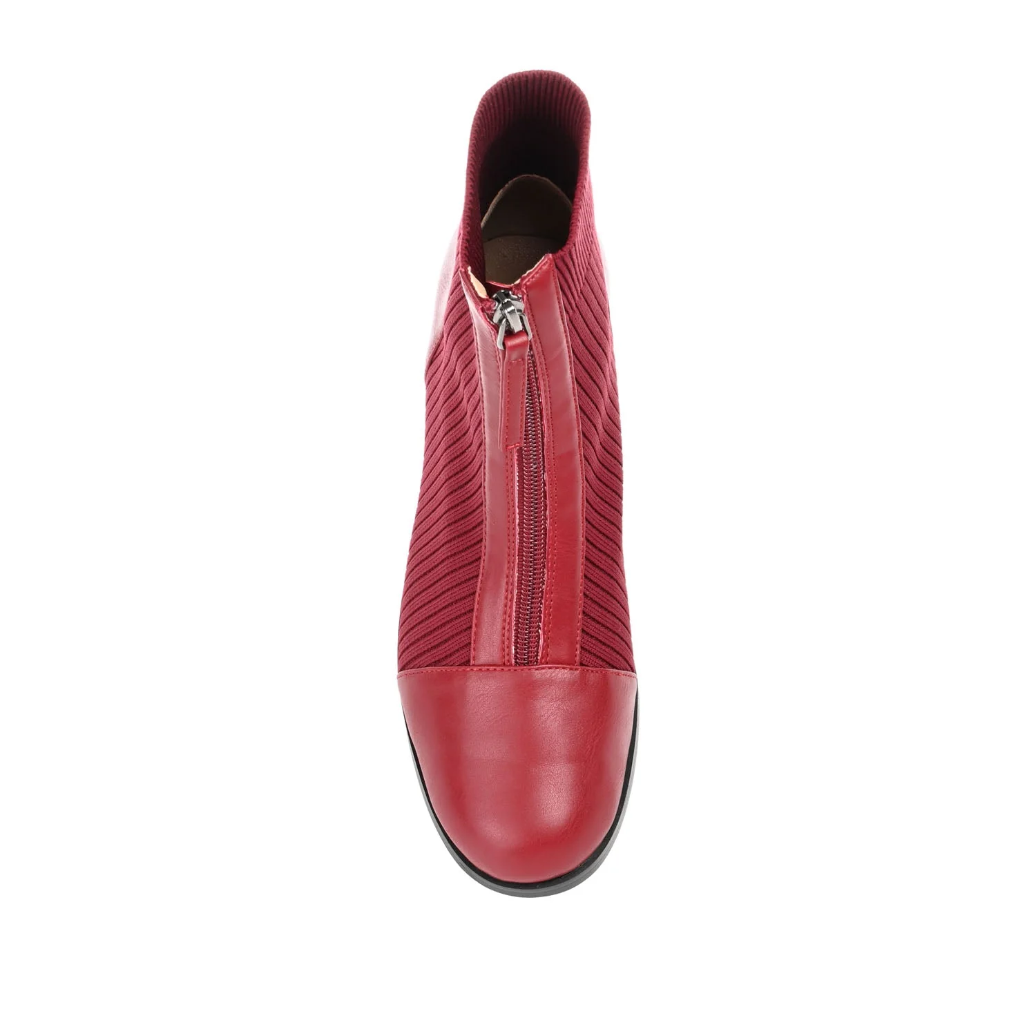 BEXLIE ZIP-UP BOOTIES IN KNIT FABRIC - Red - Image 7