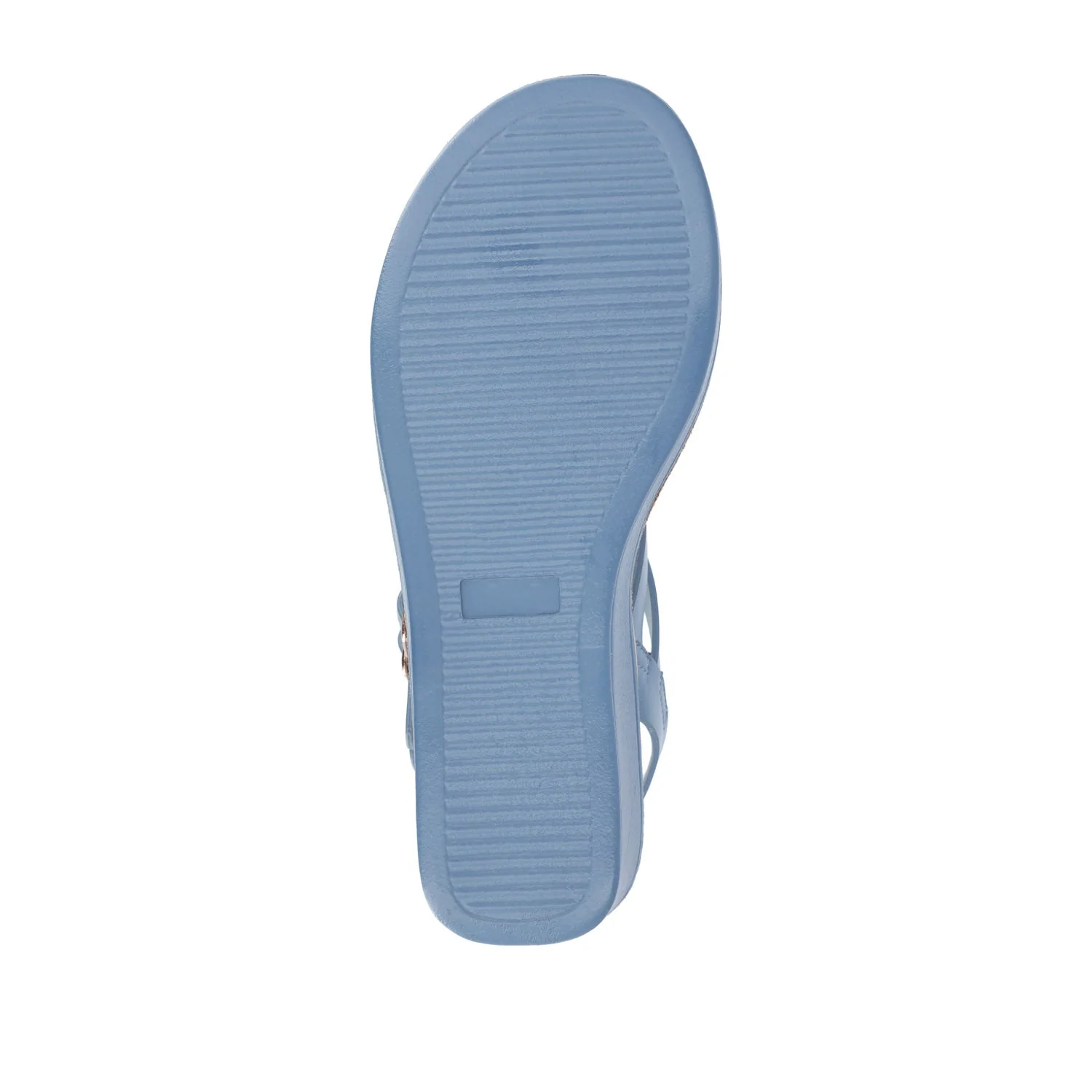 BIANCA WEDGE HEELED SANDALS IN VEGAN LEATHER - Blue PU - Image 8