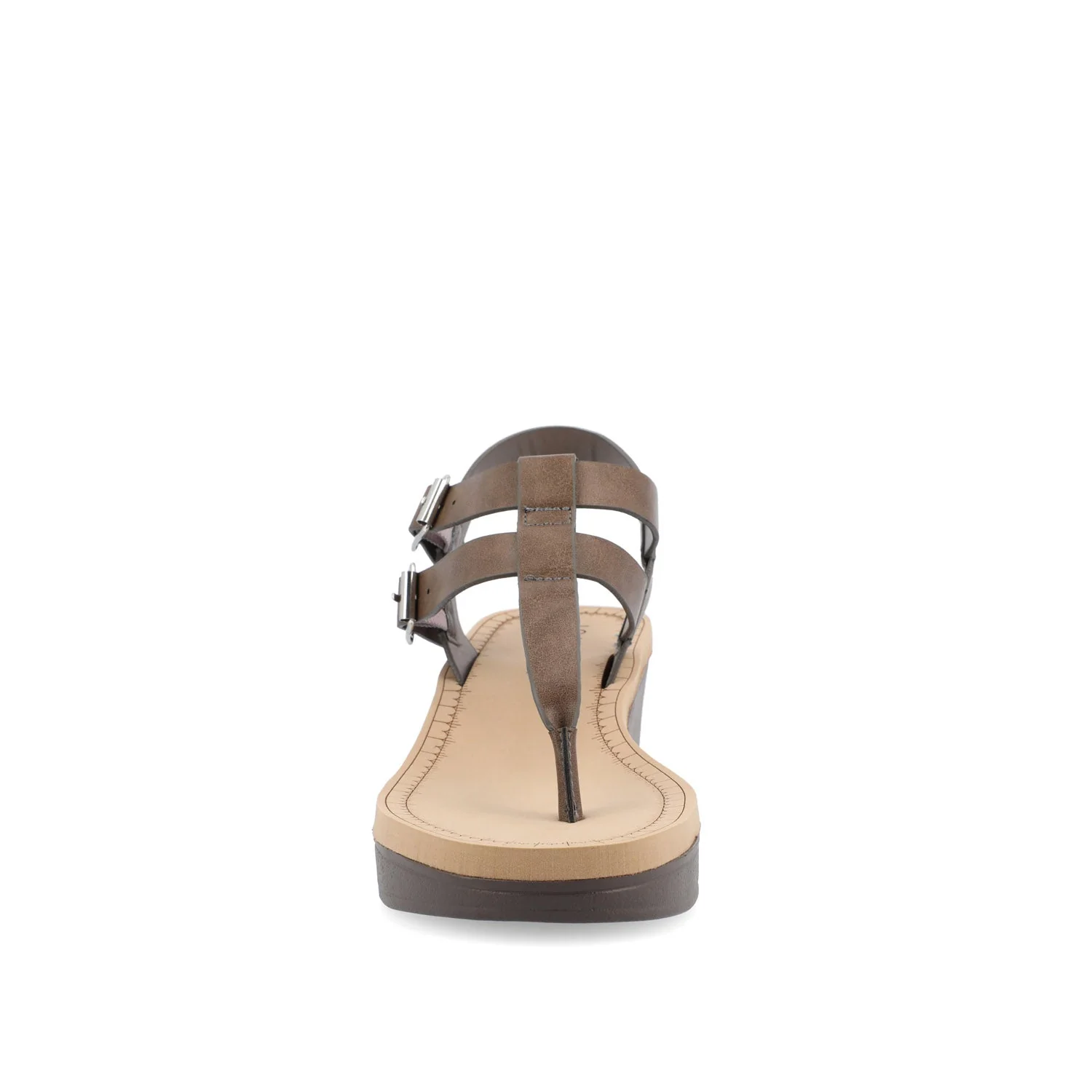BIANCA WEDGE HEELED SANDALS IN VEGAN LEATHER - Grey PU - Image 5