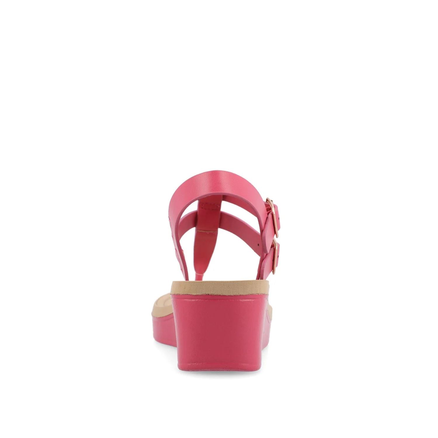 BIANCA WEDGE HEELED SANDALS IN VEGAN LEATHER - Pink PU - Image 7
