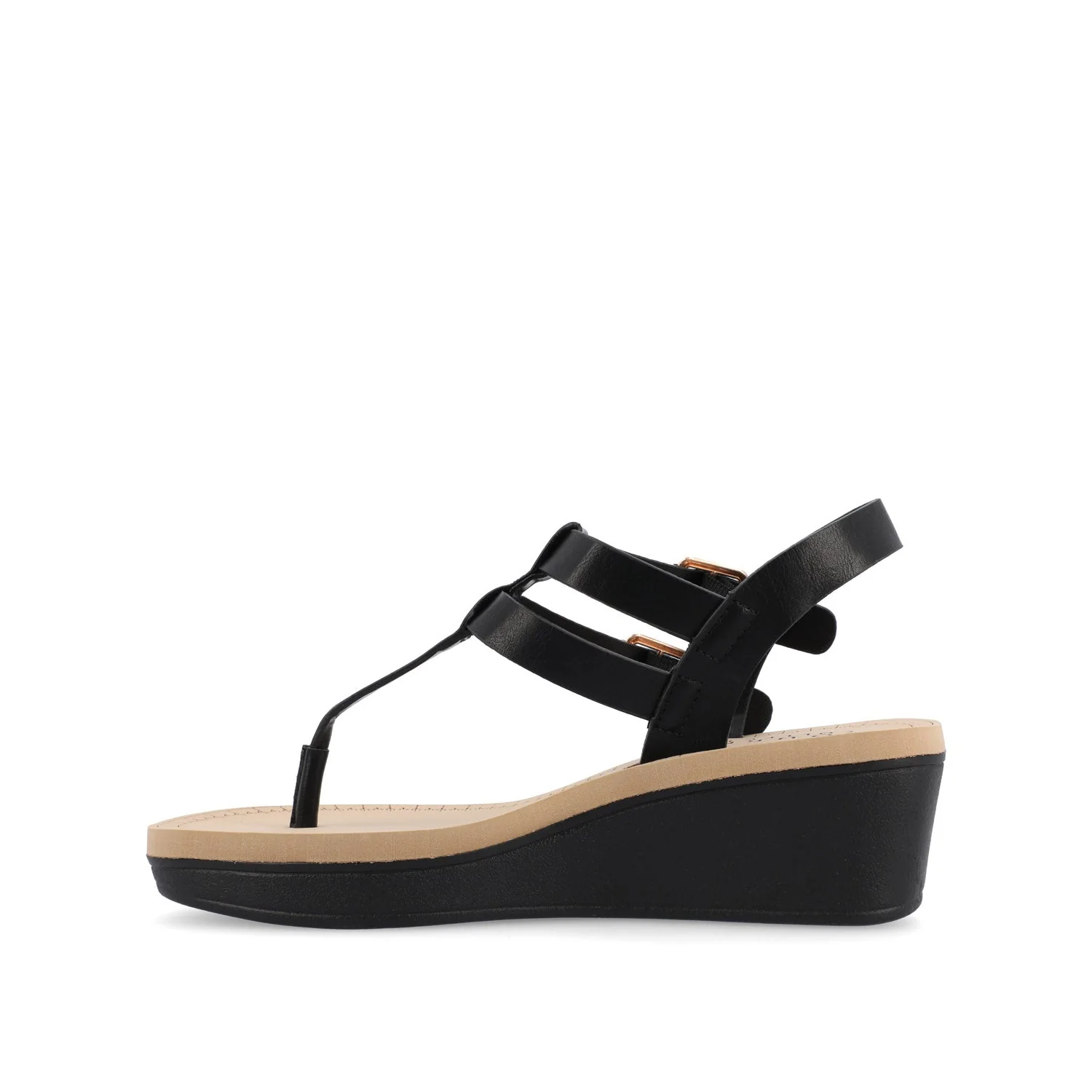 BIANCA WEDGE HEELED SANDALS IN CLASSIC COLORS - Black - Image 3