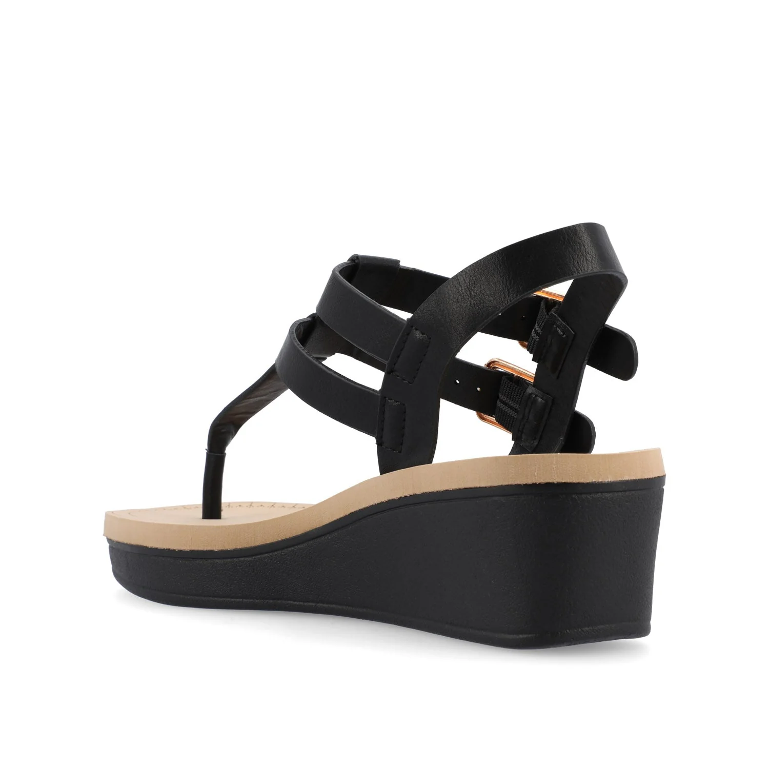 BIANCA WEDGE HEELED SANDALS IN CLASSIC COLORS - Black - Image 4