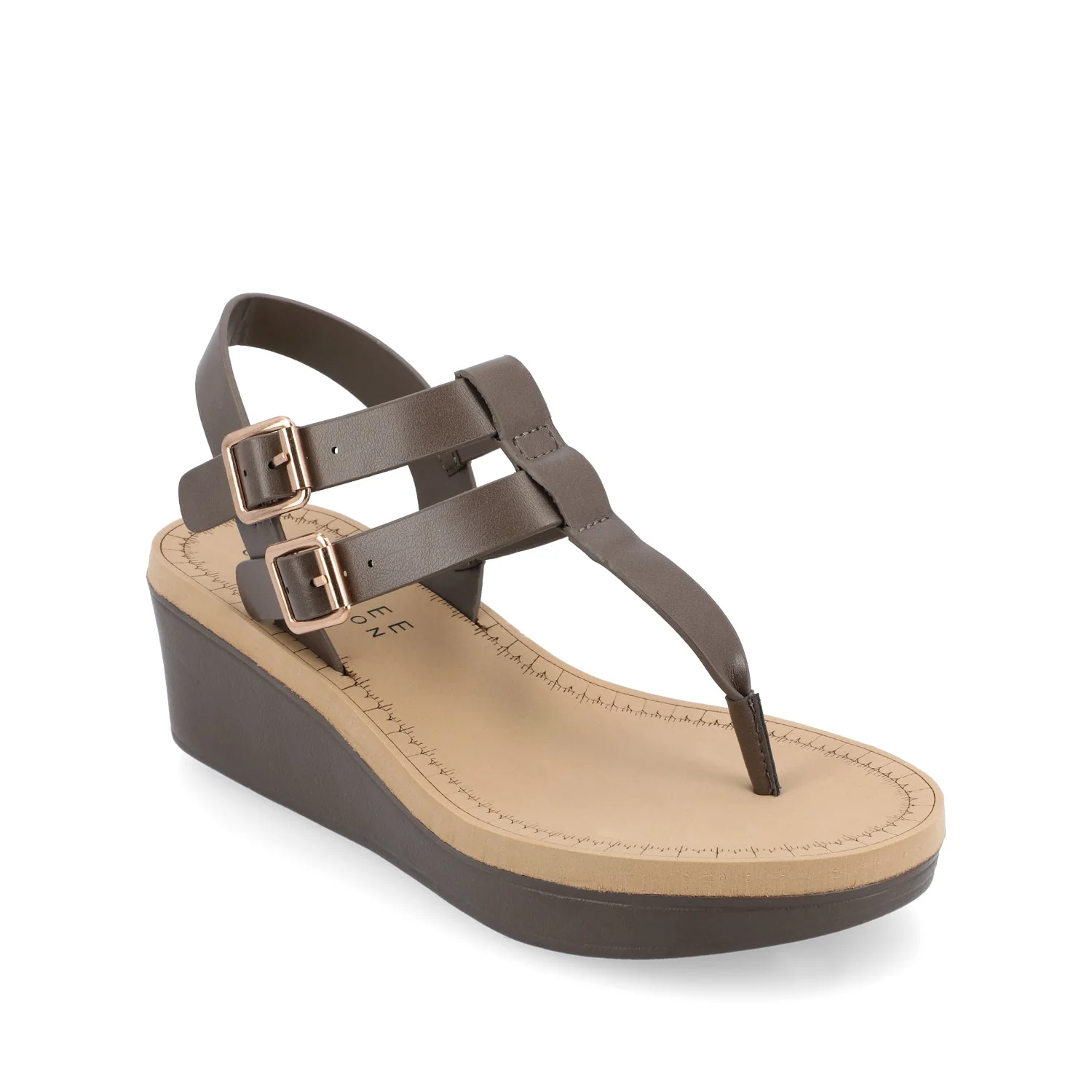 BIANCA WEDGE SANDALS IN WIDE - Brown - Image 2