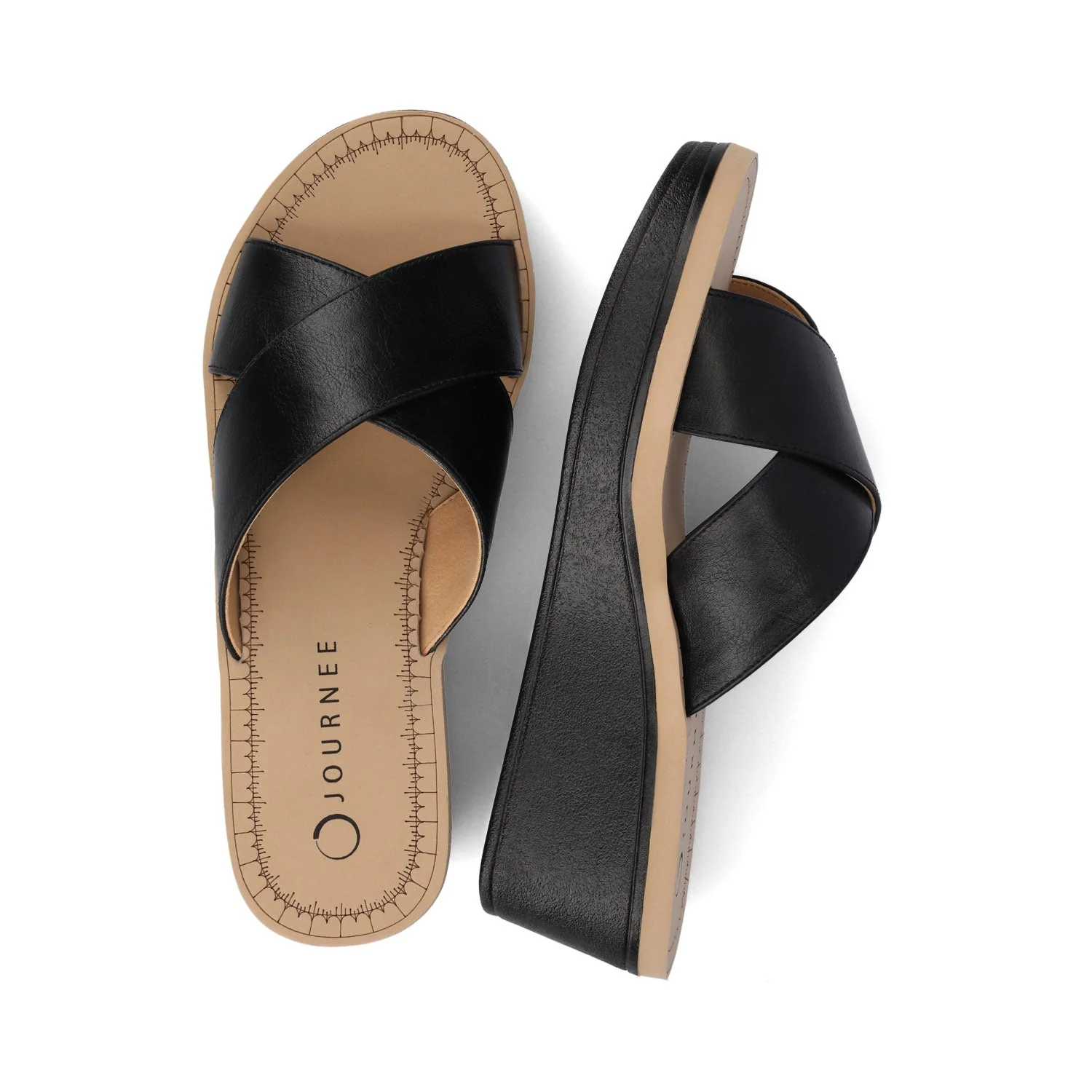 Biara Platform Wedge Sandals - Black - Image 3
