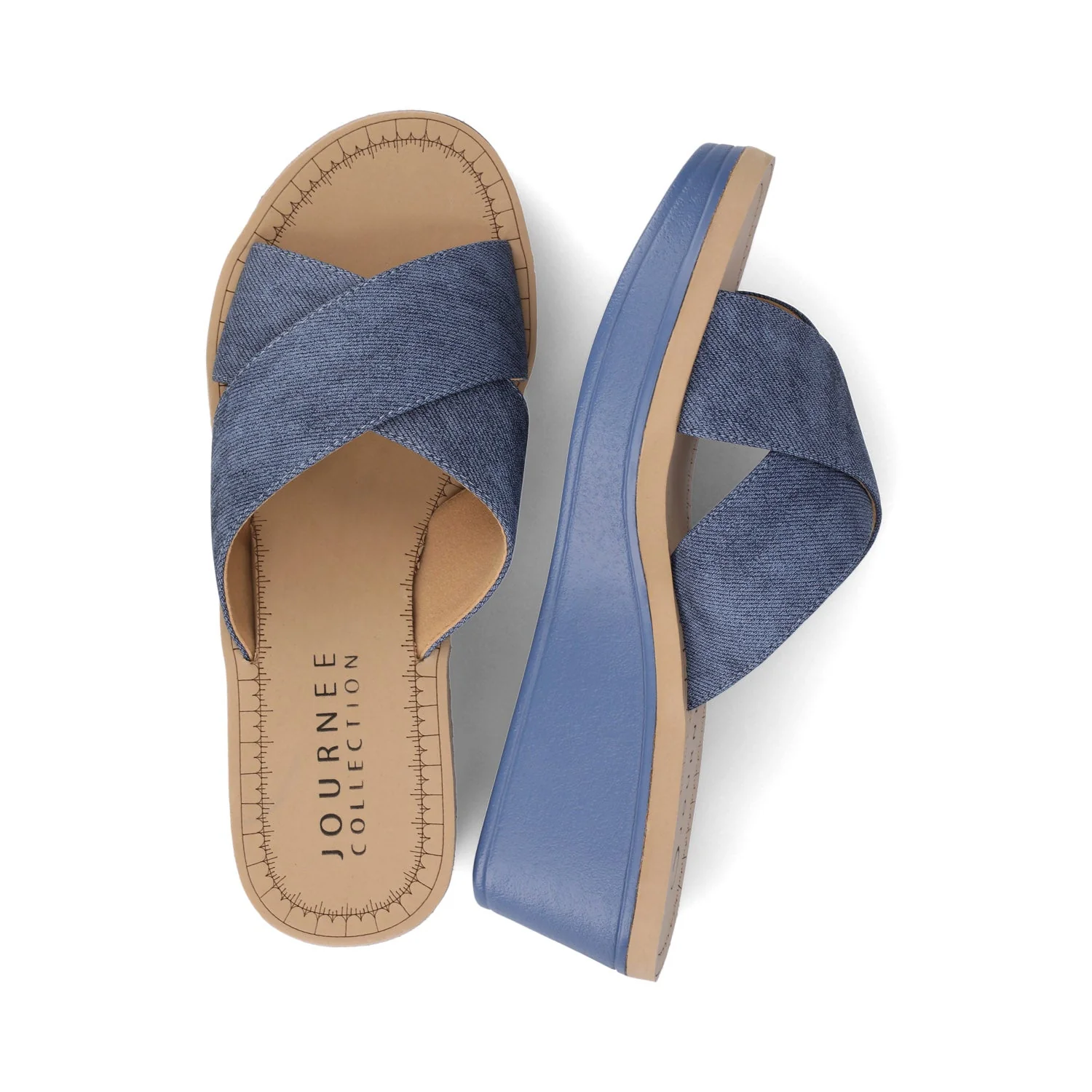 Biara Platform Wedge Sandals - Denim - Image 3