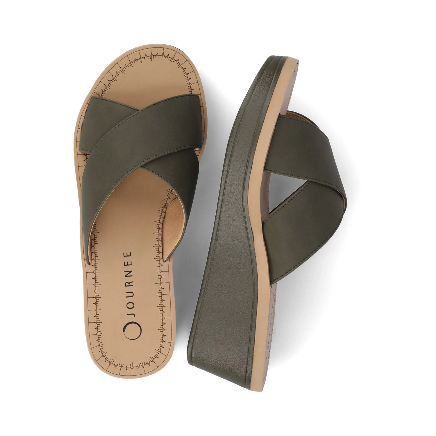 Biara Platform Wedge Sandals - Olive - Image 3