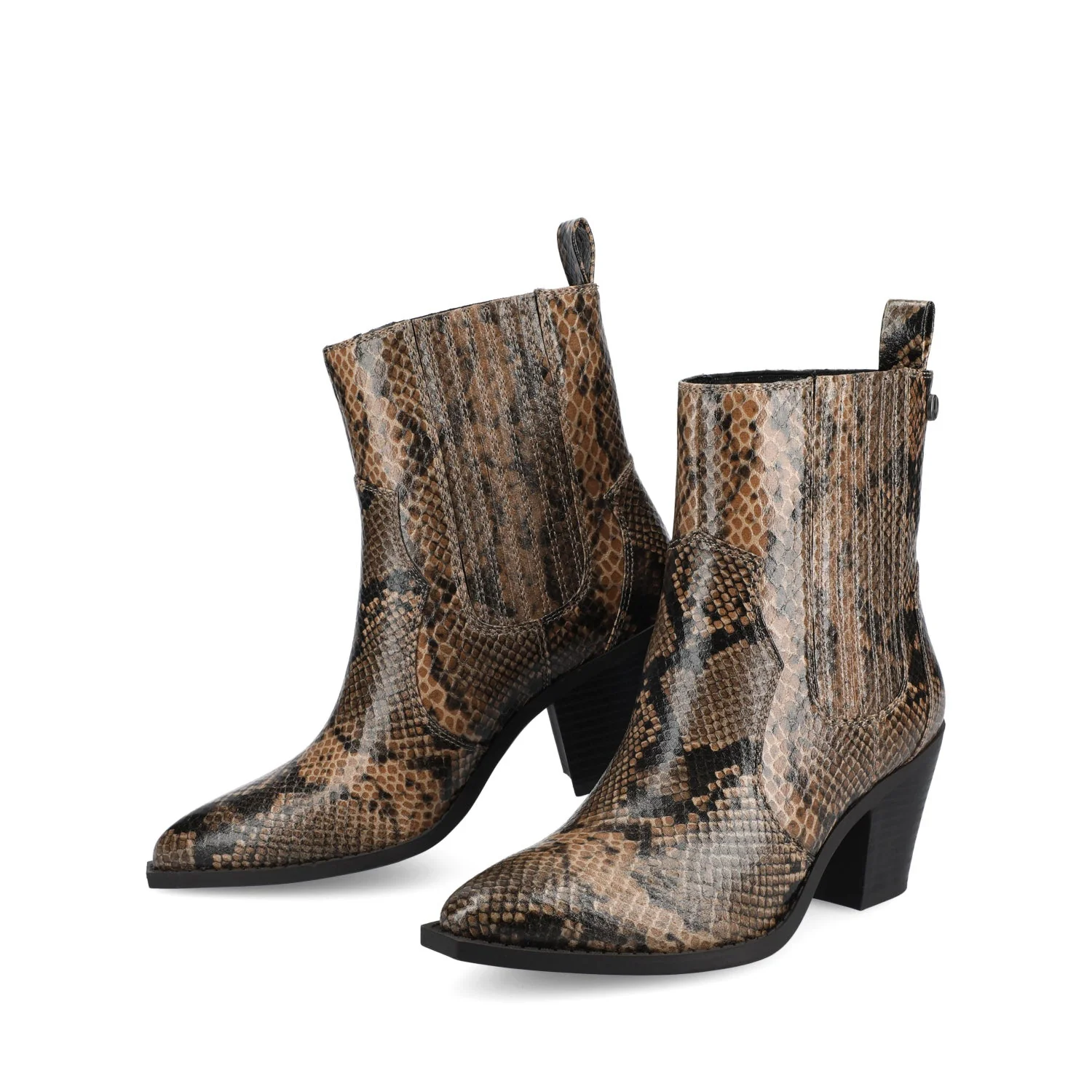 BRAYLEE WESTERN ANKLE BOOTIES - Snake Brown - Image 2