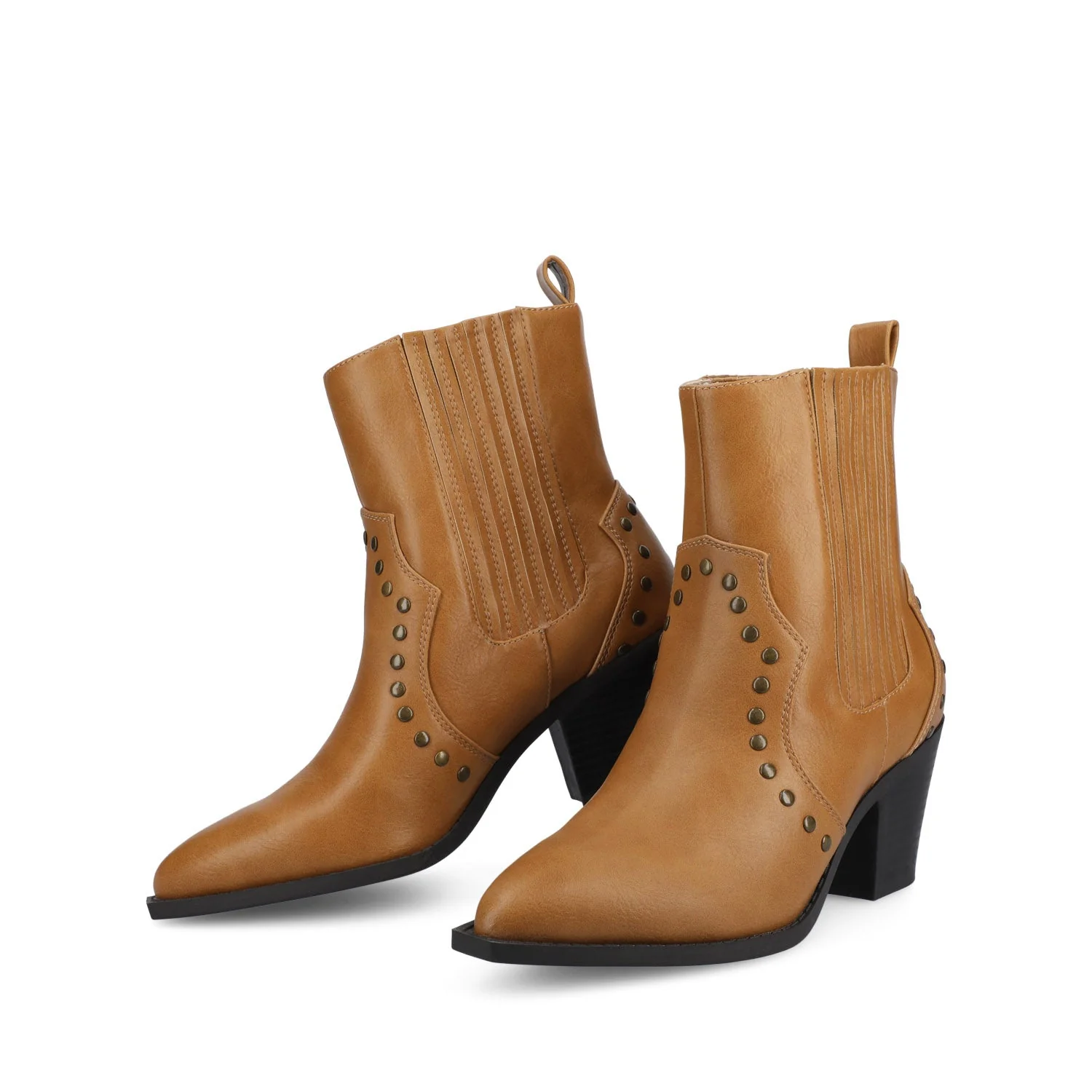 BRAYLEE WESTERN ANKLE BOOTIES - Tan - Image 2